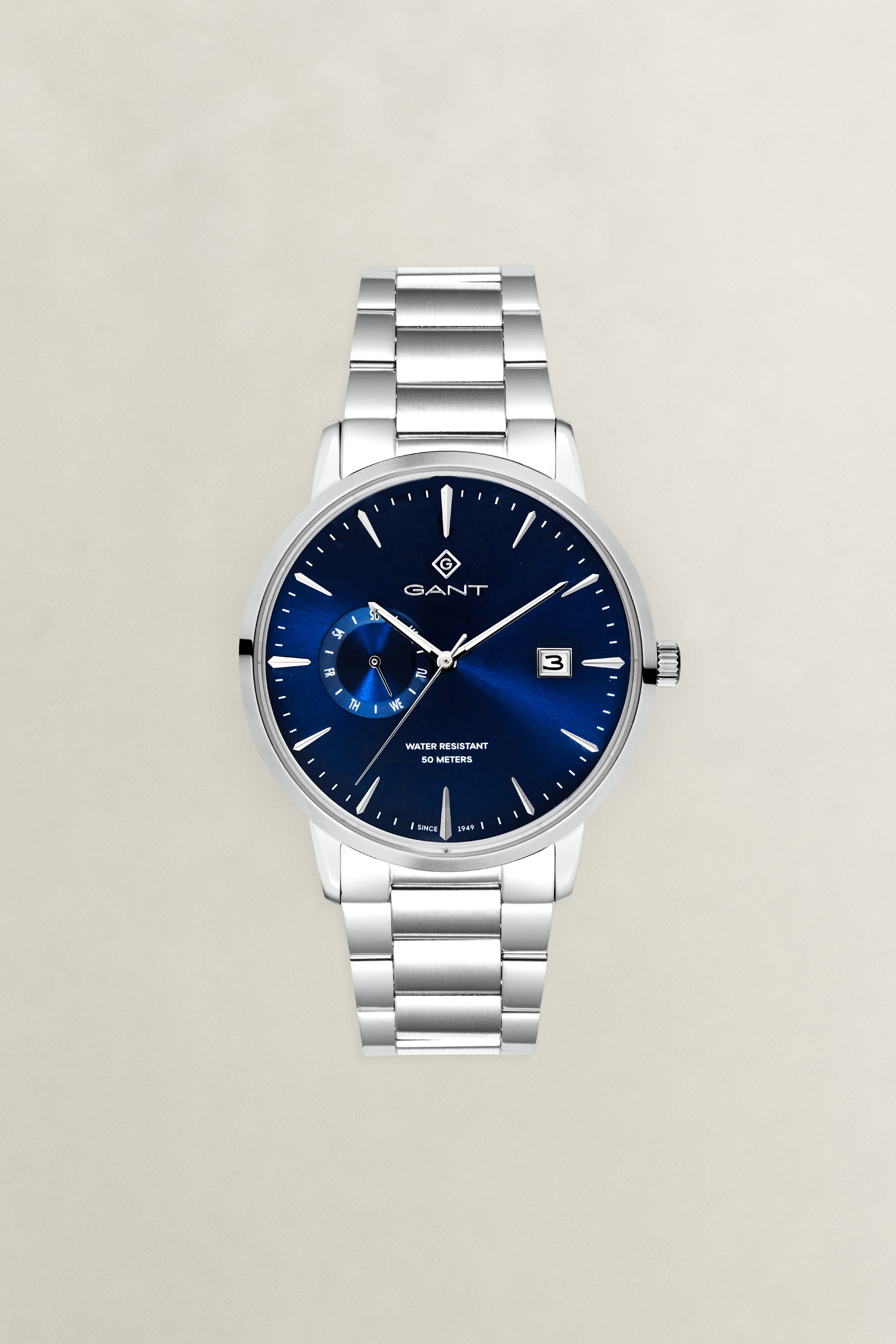 Gant Quarzuhr »East Hill« Armbanduhr, Herrenuhr, Edelstahlarmband, analog, Tag, Wochentag