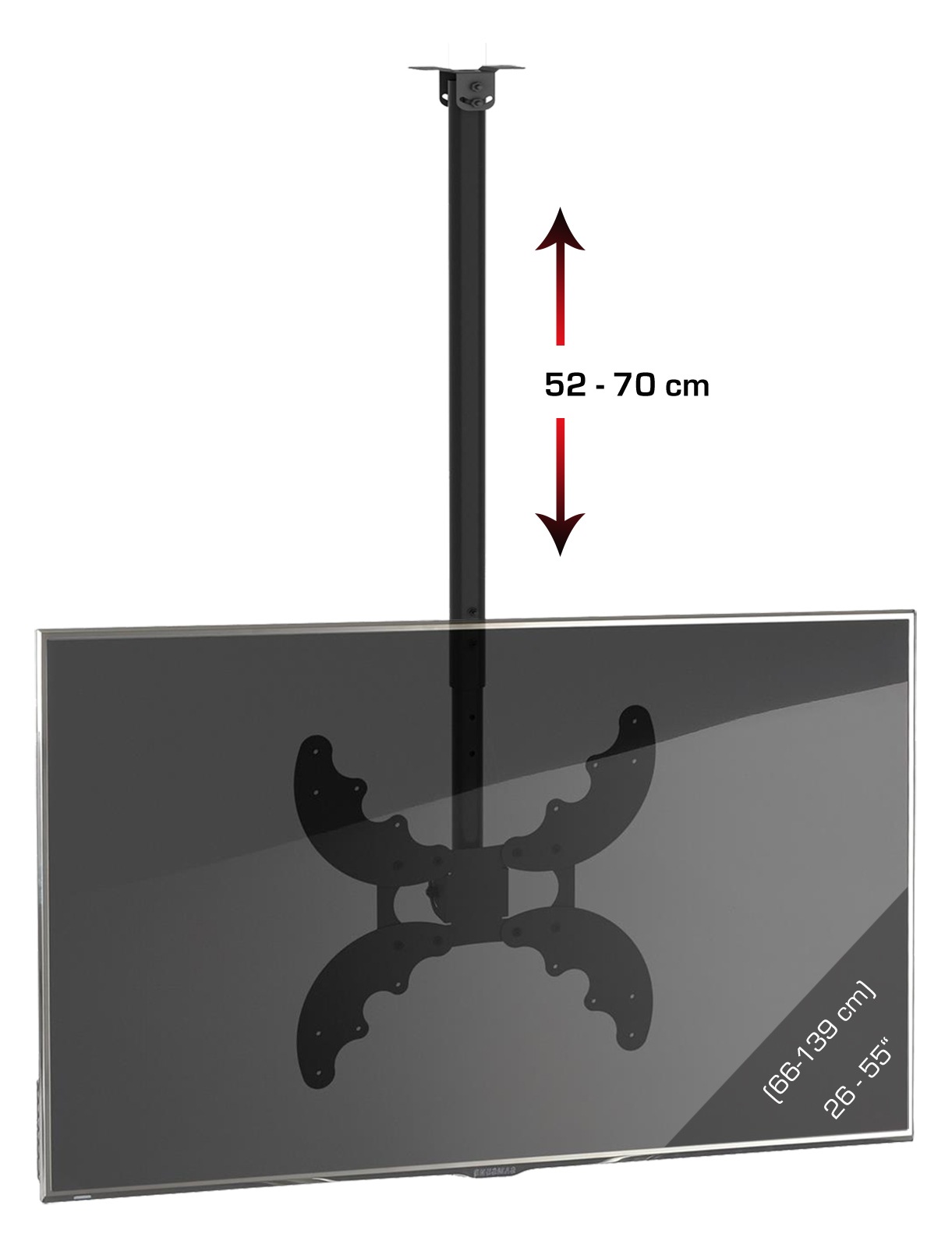 VCM TV-Deckenhalterung "TV Deckenhalterung B-DX 400 höhenverstellbar 52-70", schwarz, Gerätehalterungen 3