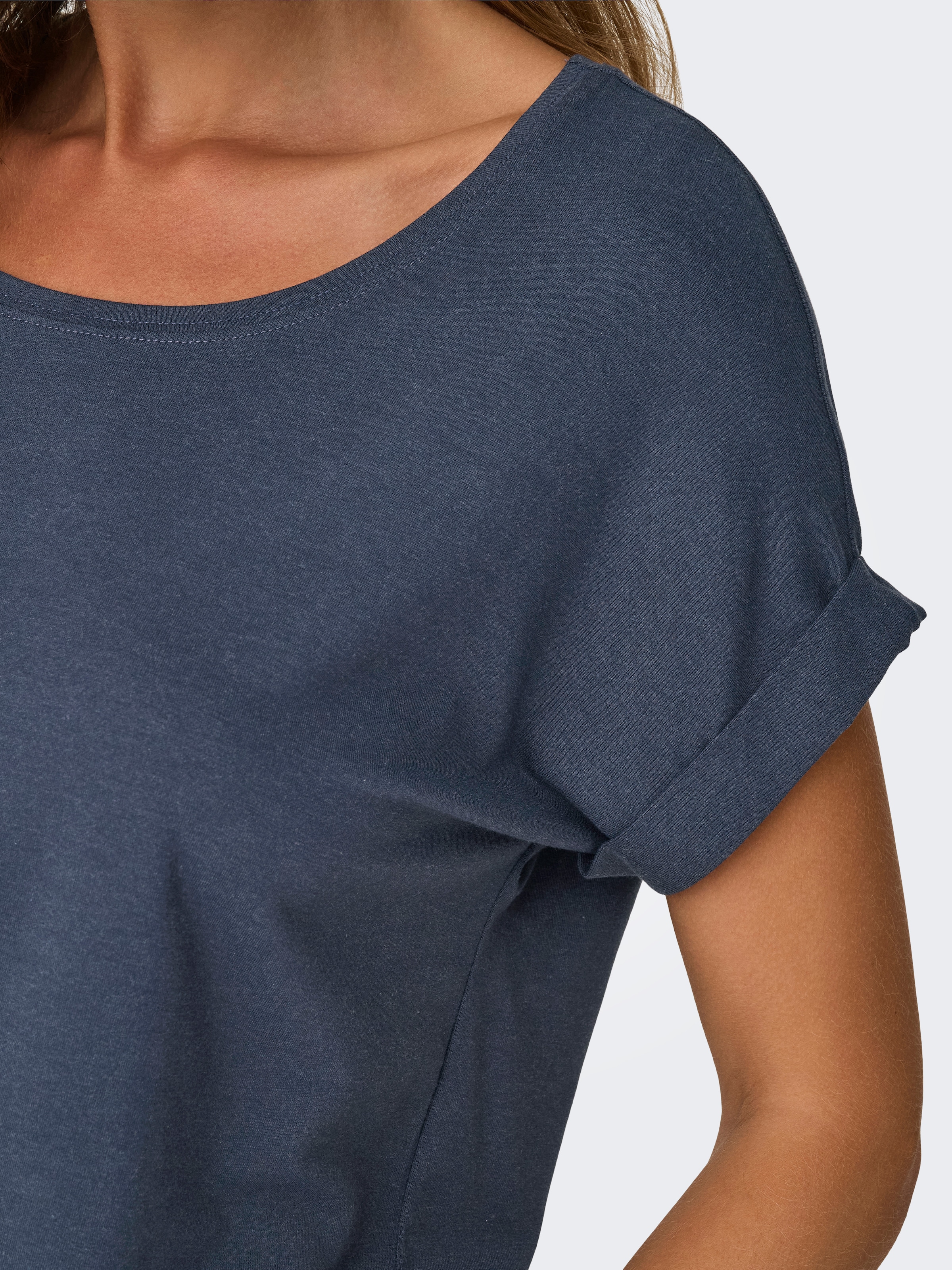 ONLY T-Shirt »ONLMOSTER S/S O-NECK TOP NOOS JRS«, mit Aufschlag am Arm