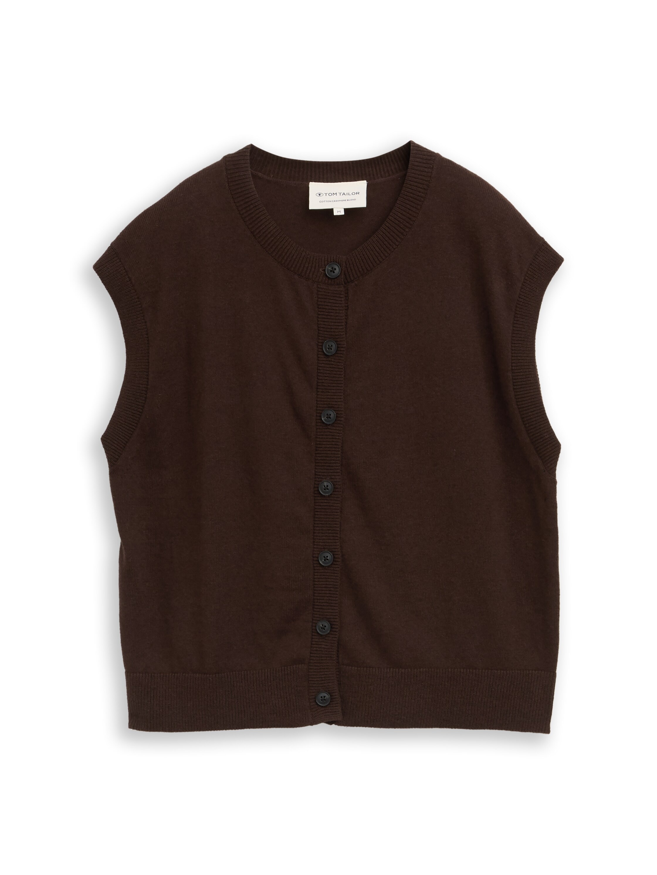 TOM TAILOR Cardigan »Regular« mit Knopfleiste / ohne Ärmel / Strickweste