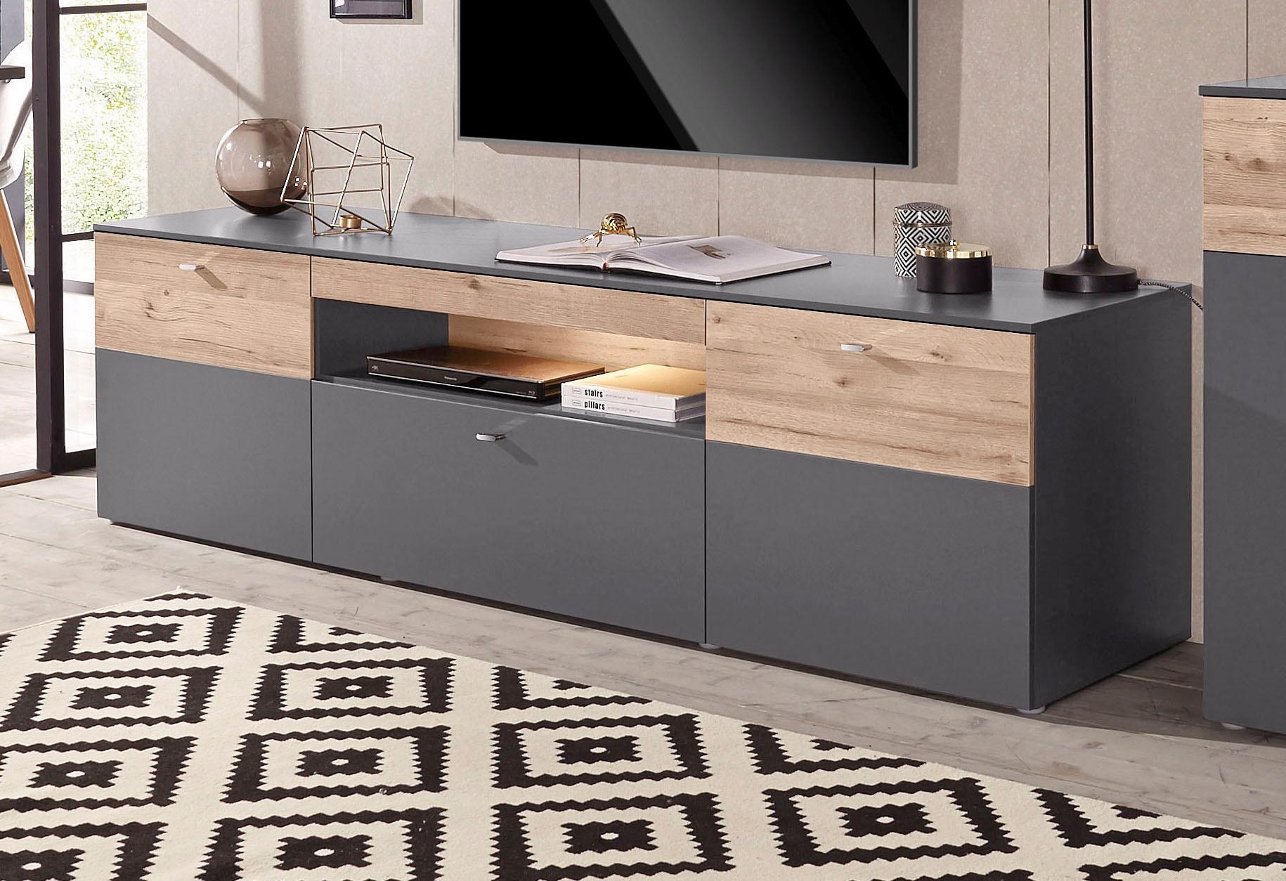FORTE Lowboard »Como«, TV-Board, LED Beleuchtung, Soft Close, Stauraum, 209,8/59,3/52 cm