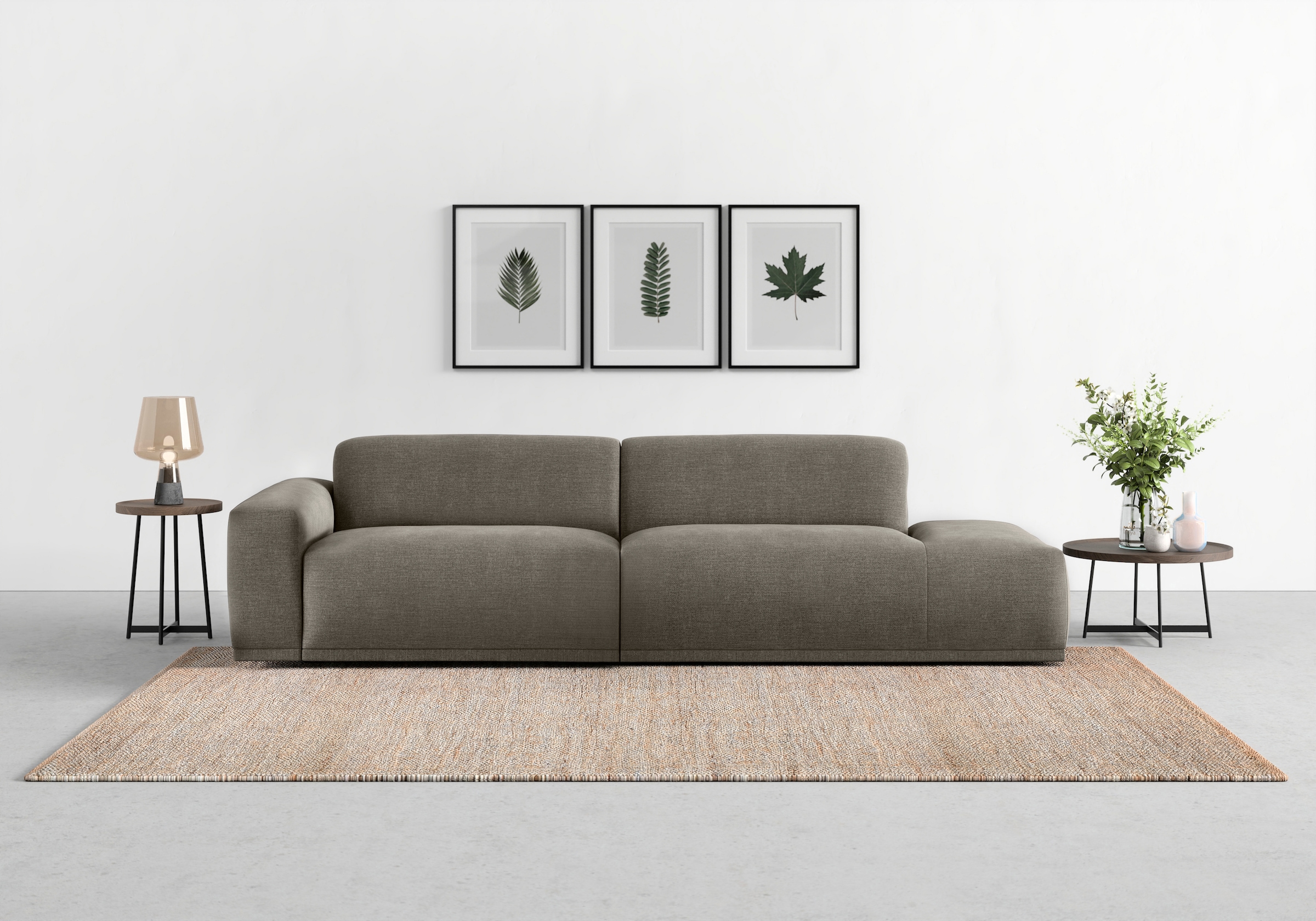 TRENDMANUFAKTUR Big-Sofa "Braga, mit hochwertigem Kaltschaum, Megasofa, in Cord erhältlich", modernes Big-Sofa, Couch mi