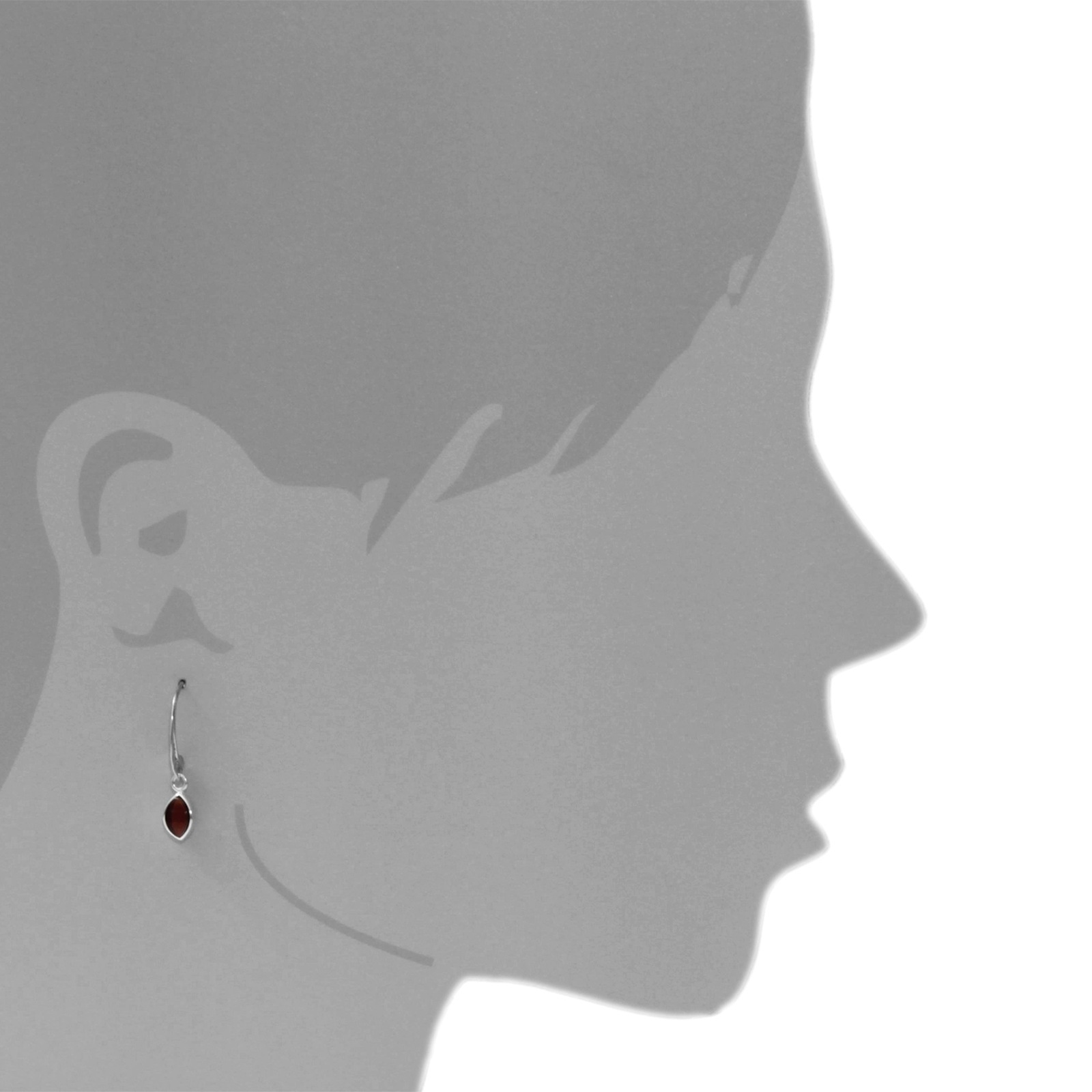 Paar Ohrhänger OSTSEE-SCHMUCK "- Classic 8 x 4 mm - Silber 925/000 - Bernstein" Gr. 28, silber (silber 925, silberfarben, weiß), Ohrringe, Damen, Silber 925 (Sterlingsilber) 5