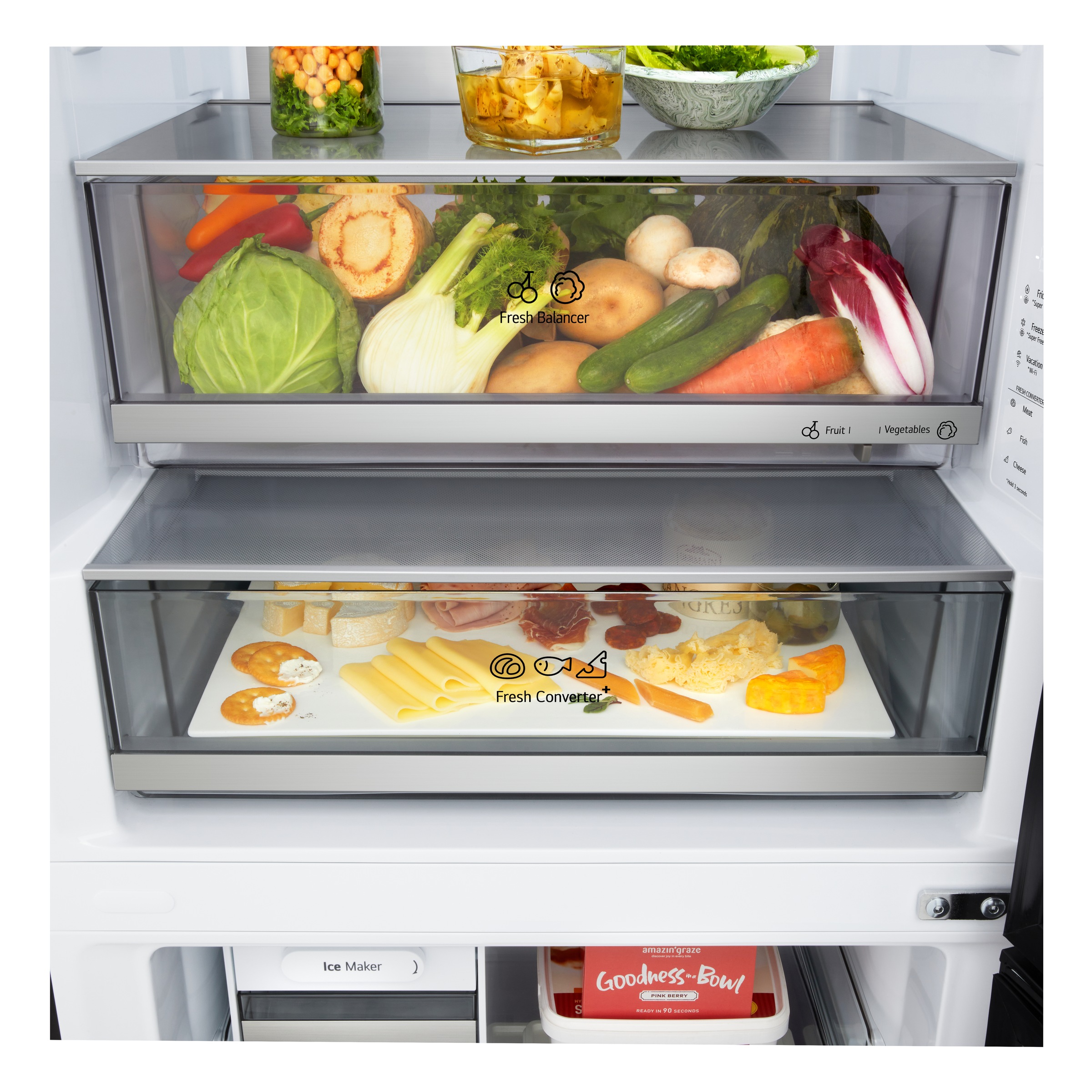 LG Kühl-/Gefrierkombination Serie 7 »GBBW726AEV« 186 cm hoch 69,7 cm breit Vollintegrierbarer Kühlschrank dank frontaler Luftzufuhr und Abluft