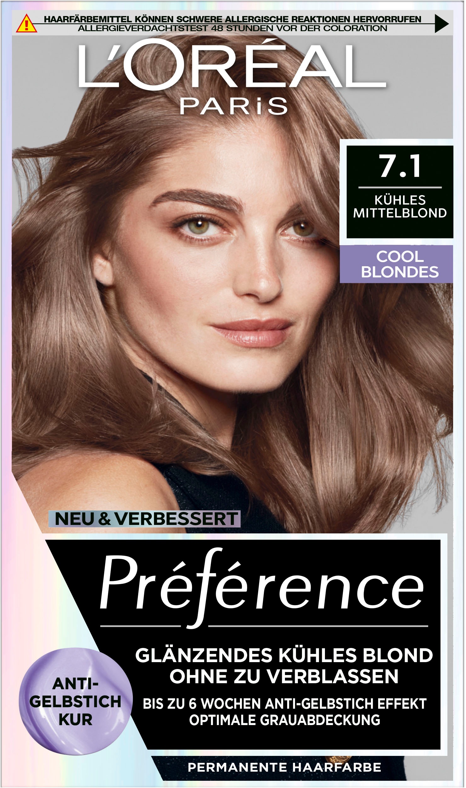 L'ORÉAL PARIS Coloration »Préférence Cool Blondes«, (Packung, 3 tlg.), mit pflegender Formel