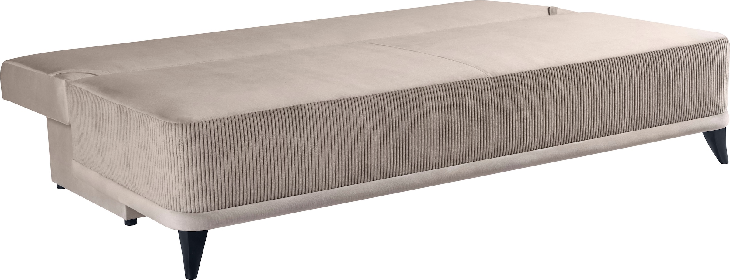 WERK2 Schlafsofa »Rosso Federkern, Bettkasten, Bettfunktion, Komfortsitzhöhe 45cm« Cord, Schlaffunktion, Bettkasten