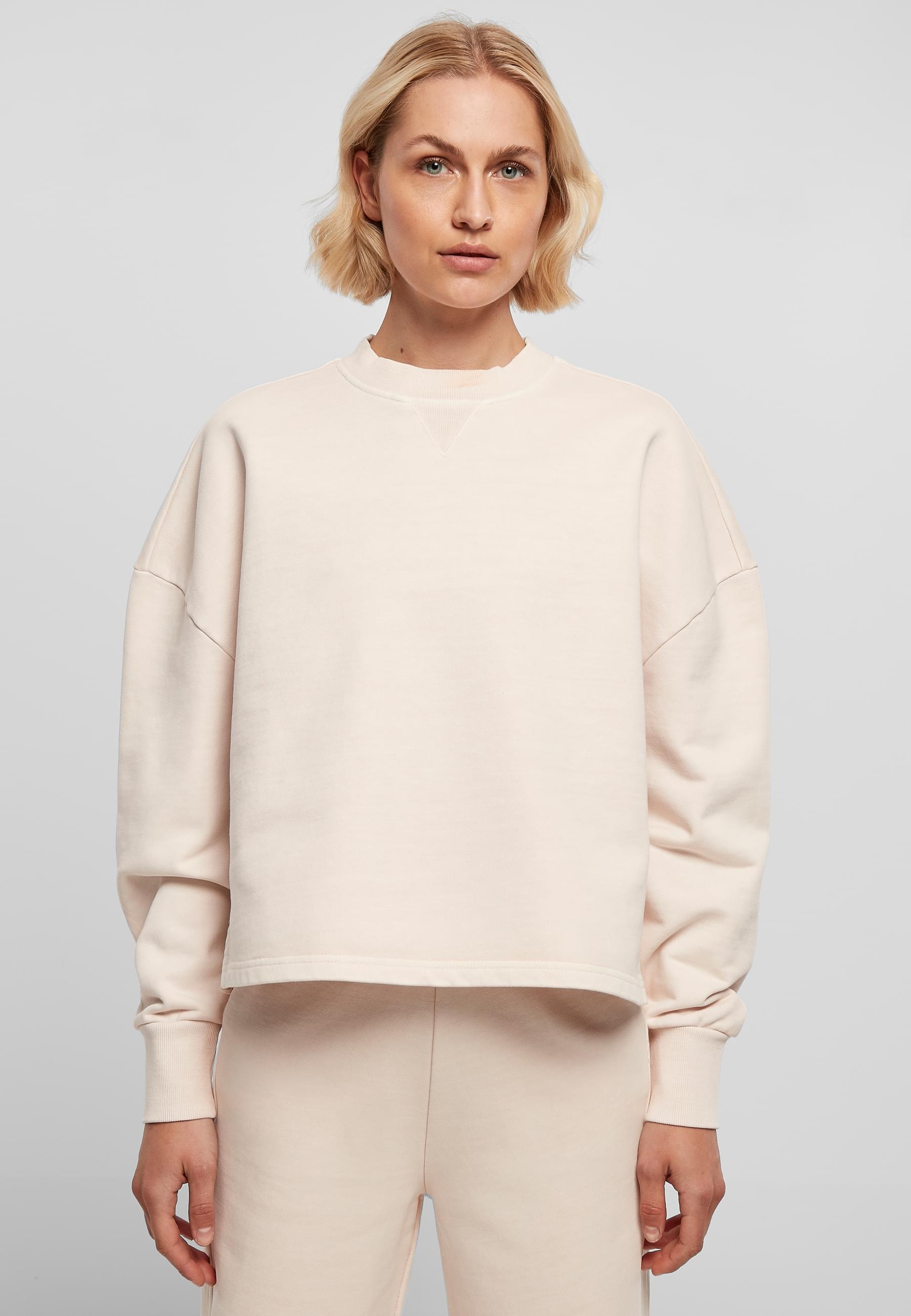 URBAN CLASSICS Sweater »Urban Classics Damen Ladies Heavy Terry Garment Dye Crewneck«, (1 tlg.)