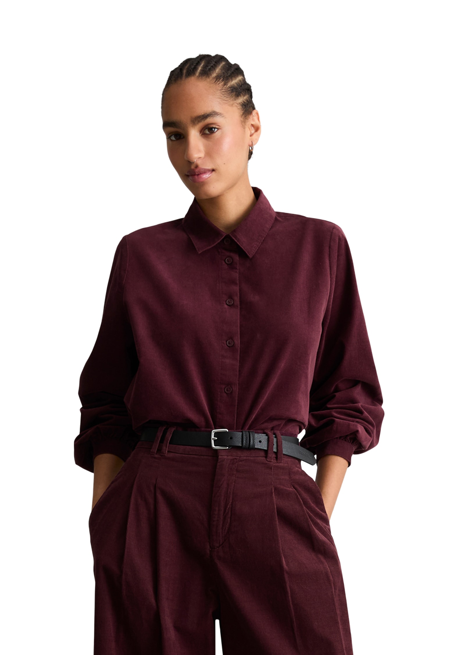 Marc OPolo DENIM Hemdbluse aus reiner Bio-Baumwolle, Rückenpasse