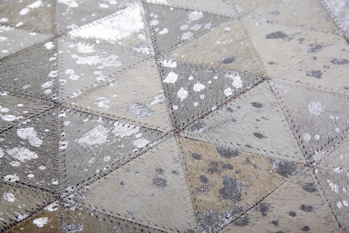 Kayoom Fellteppich »Rocket 410«, rechteckig, 8 mm Höhe, Patchwork-echtes Leder-Fell, Wohnzimmer