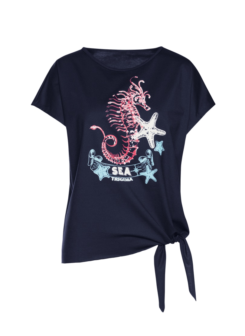 Trigema T-Shirt »TRIGEMA T-Shirt mit Seepferdchen-Printmotiv«, (1 tlg.)