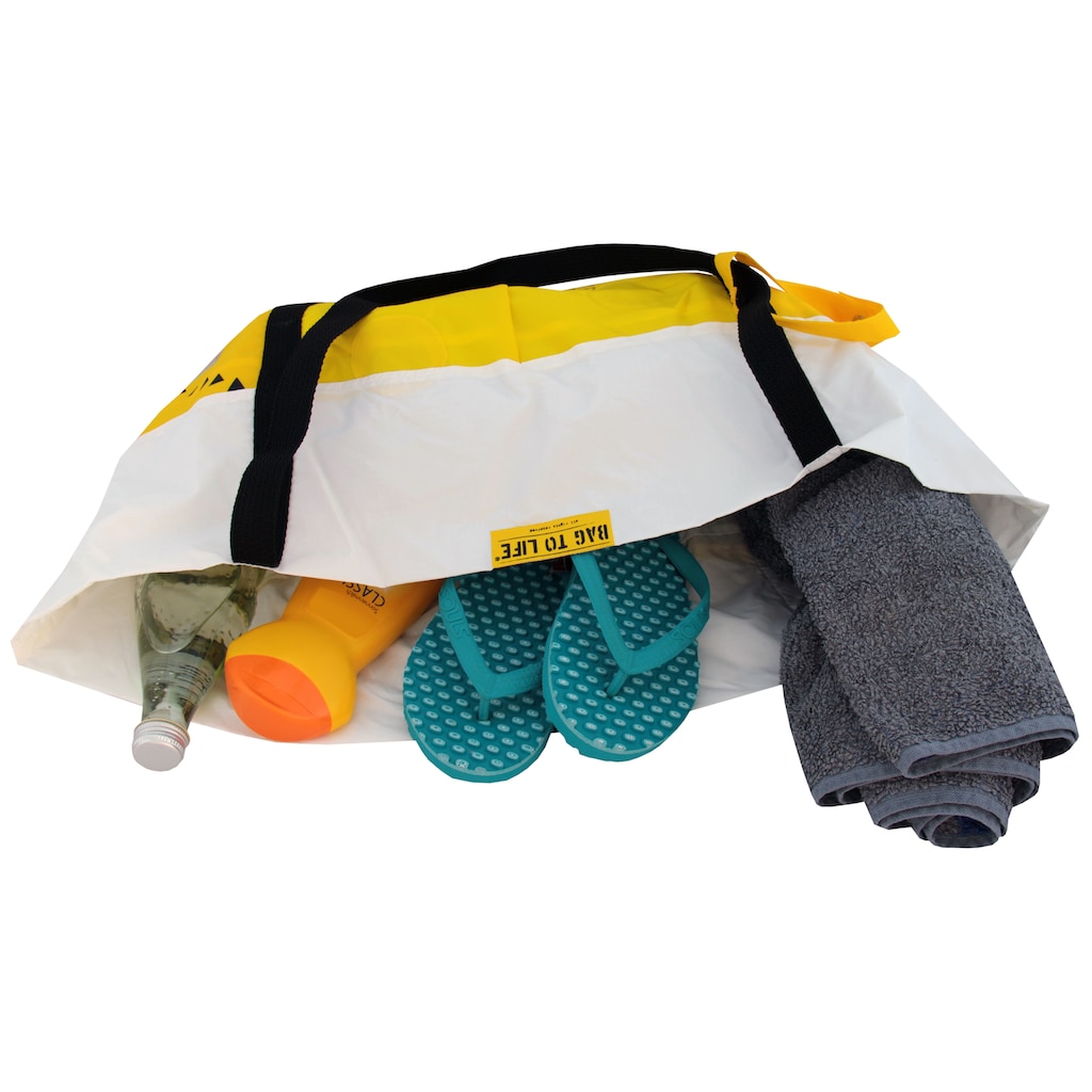 Damenmode Taschen Bag to Life Shopper »Airlie«, aus recycelter Rettungsweste gelb-weiß
