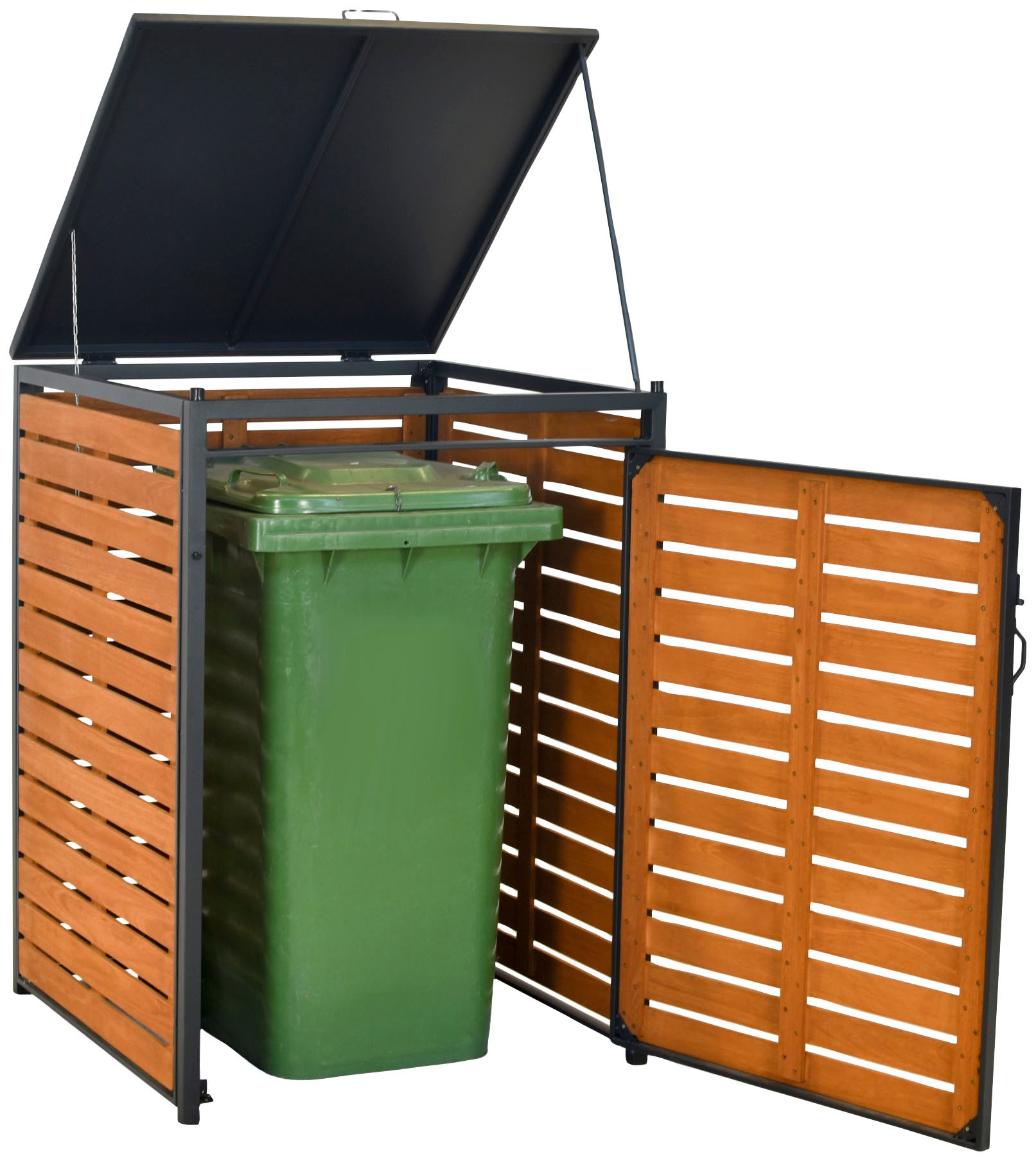 MERXX Mülltonnenbox »Basis Alu/Eukalyptus«, für 120 Liter Mülltonne