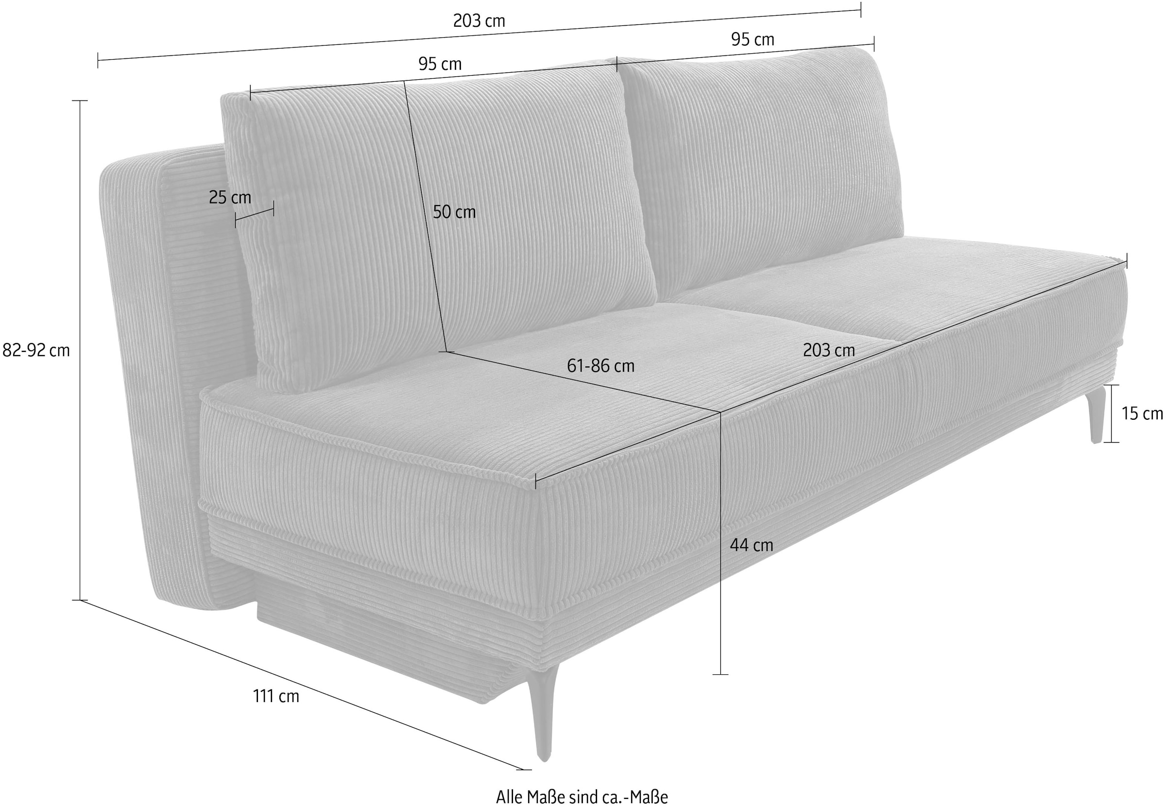 Jockenhöfer Gruppe Schlafsofa »Maestro, B: 203 cm, Liegefl. 161x200 cm, Dauerschläfer« mit Bettfunktion & Bettkasten, Tonnentaschenfederkern