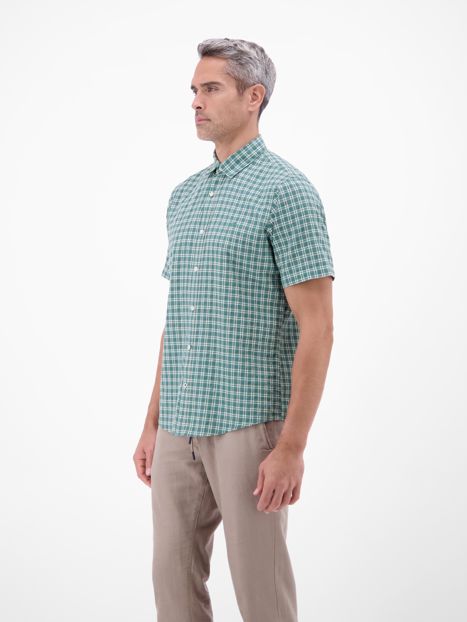 LERROS Kurzarmhemd »Kariertes Kurzarmhemd in Seersuckerqualität«