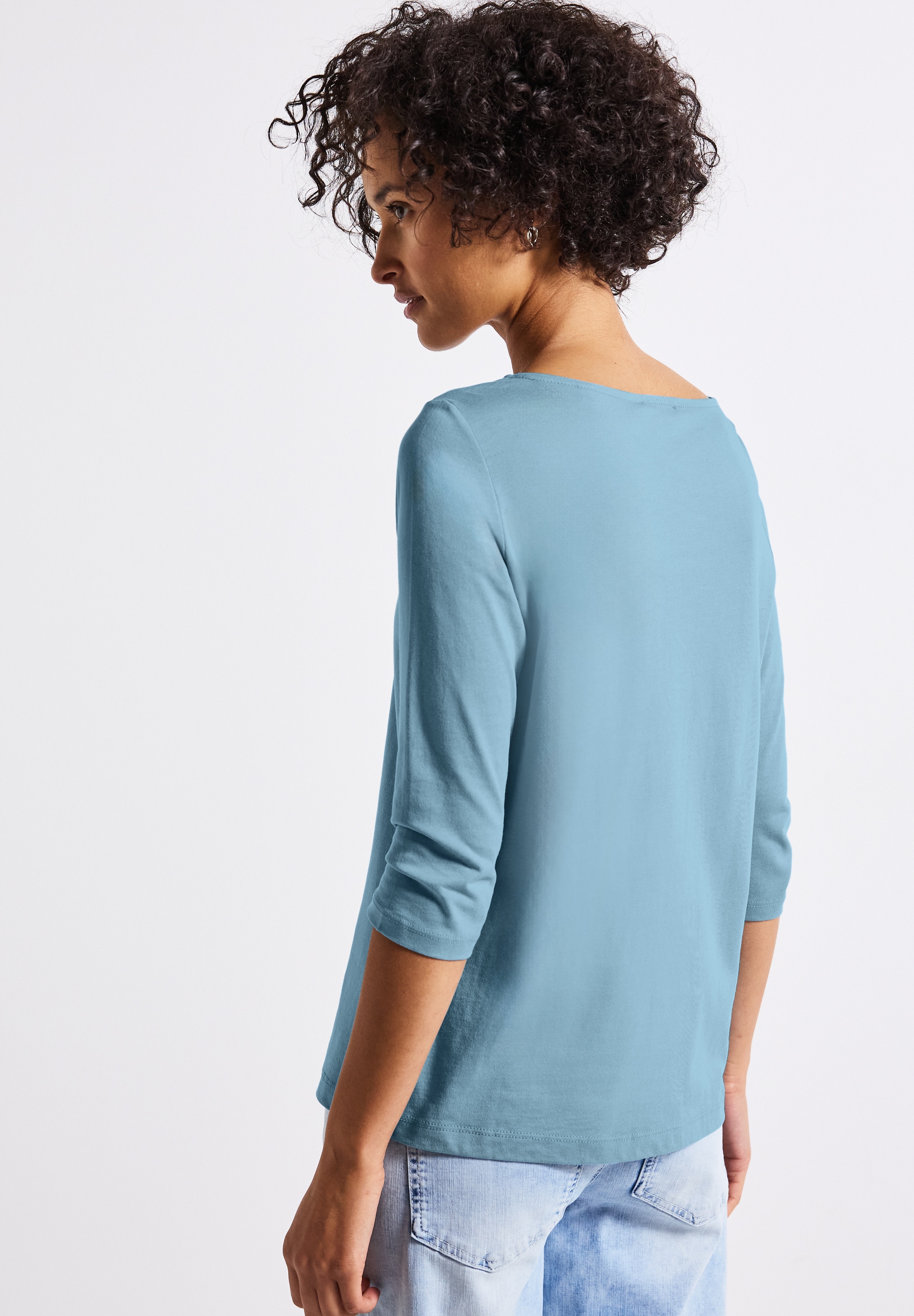 STREET ONE Langarmshirt, aus Baumwolle mit Stretchante