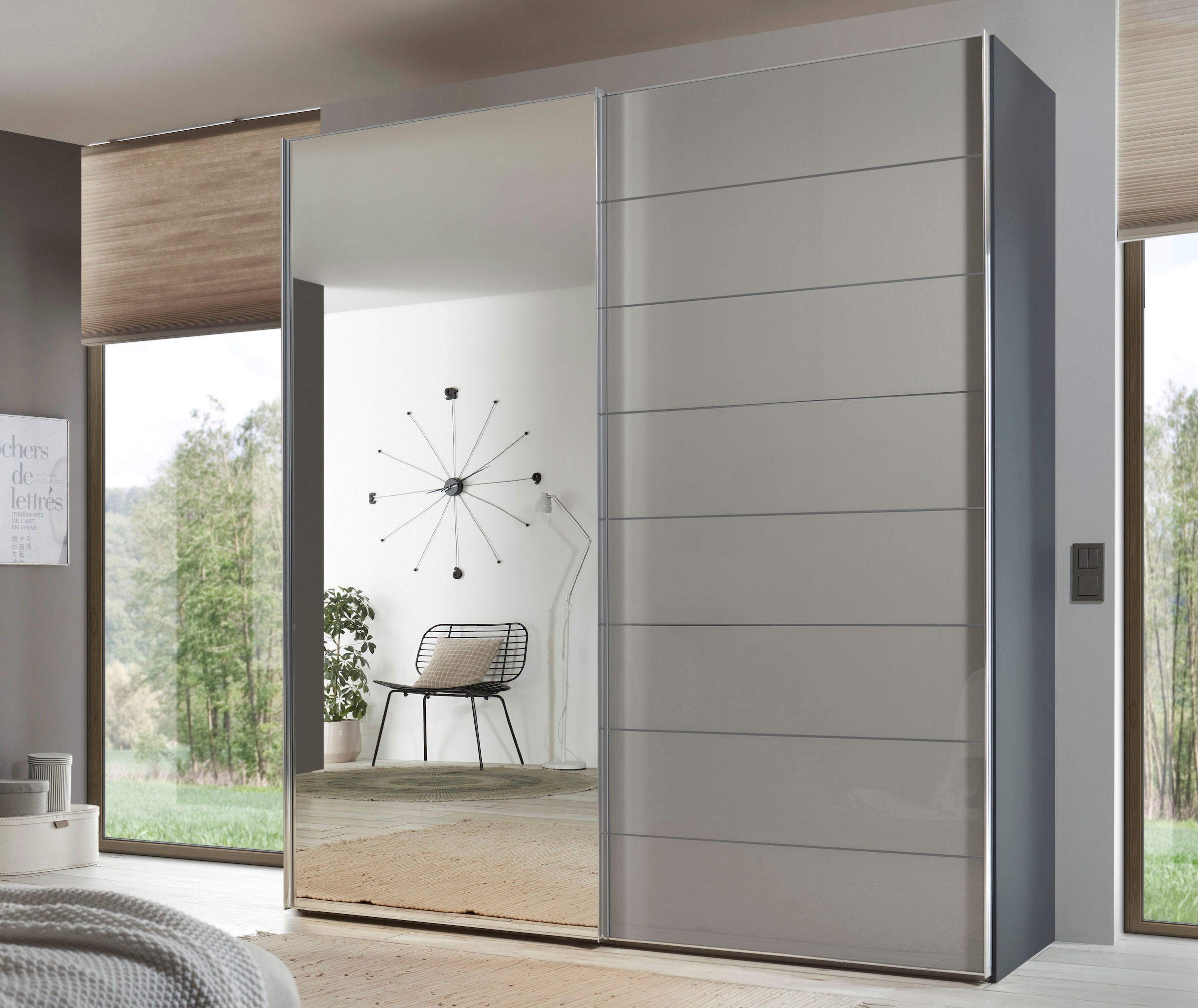 STAUD Schwebetürenschrank »Sonate Como mit Spiegel, Made in Germany«, Mit vier verschiedenen Ausstattungsvarianten