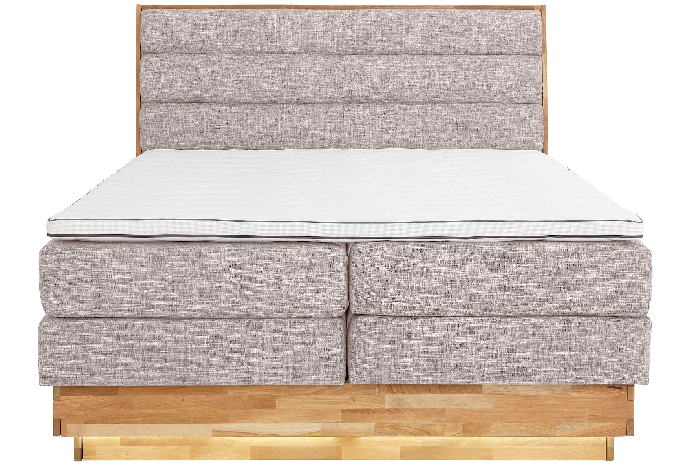 OTTO products Boxspringbett, LED-Beleuchtung, mit zertifizierten, recycelten Bezugsstoffen