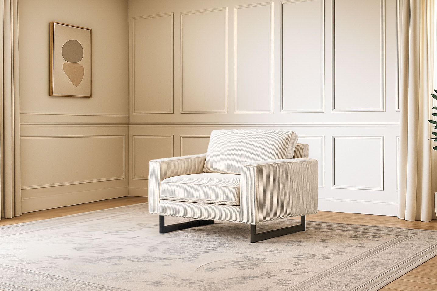 Home affaire Loveseat "Pinto 105 cm, Cord, Chenille, Lederoptik" mit Keder, günstig online kaufen