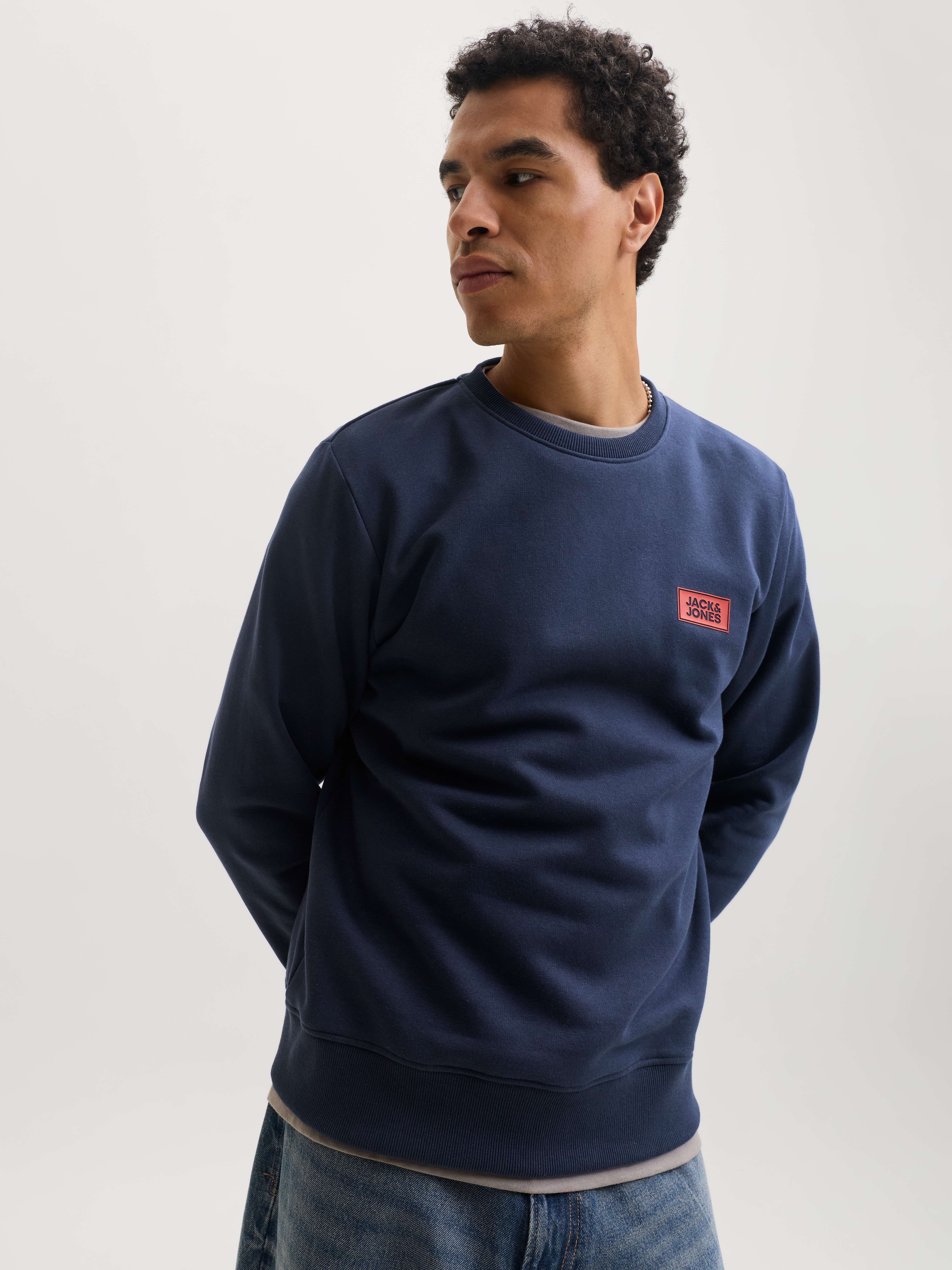 Jack & Jones Sweatshirt "JJRUSH SWEAT CREW NECK", Baumwollmischung, regular fit