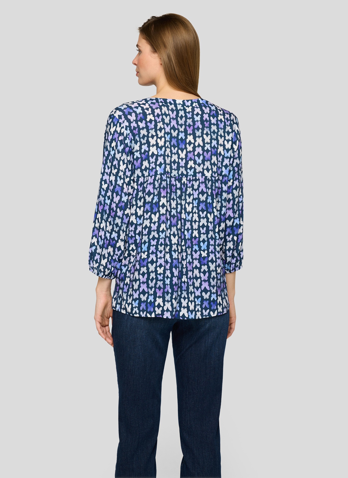 Rabe Klassische Bluse mit All-Over Print günstig online kaufen