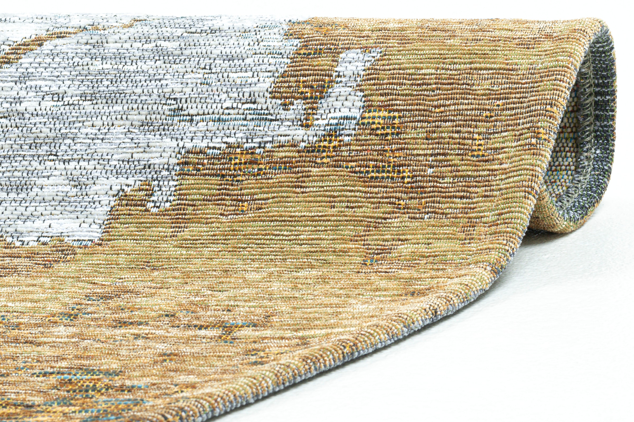 Sansibar Teppich »Keitum 012«, rund, 3 mm Höhe, Flachgewebe, modernes Design, Motiv Sylt & gekreuzte Säbel