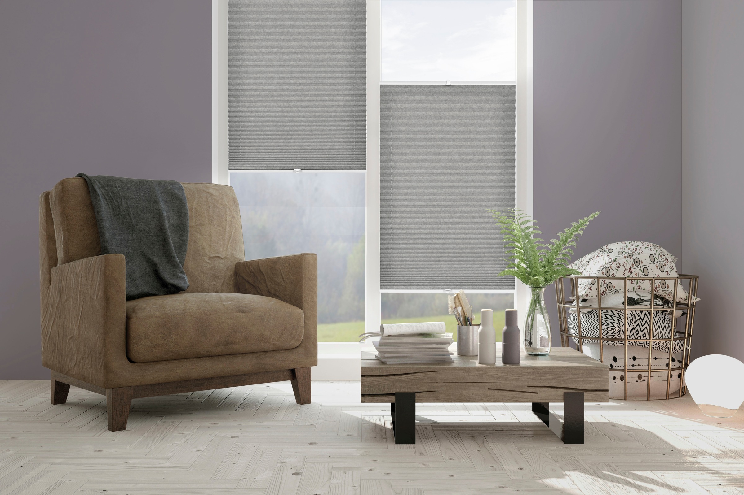 GARDINIA Plissee "EASYFIX Lilly Green" blickdicht ohne Bohren verspannt mit günstig online kaufen