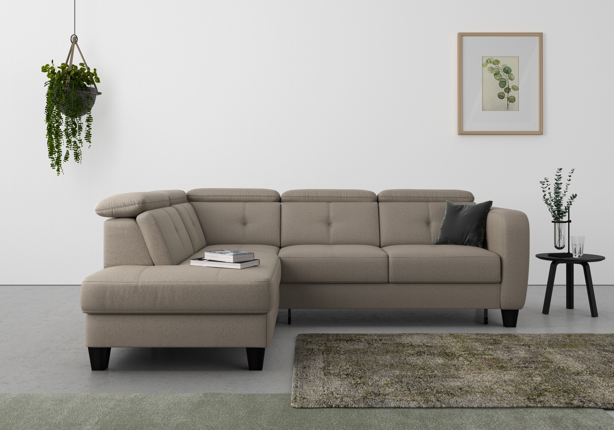 sit&more Ecksofa "Belluci L-Form" inklusive Federkern, wahlweise mit Schlaffunktion und Bettkasten