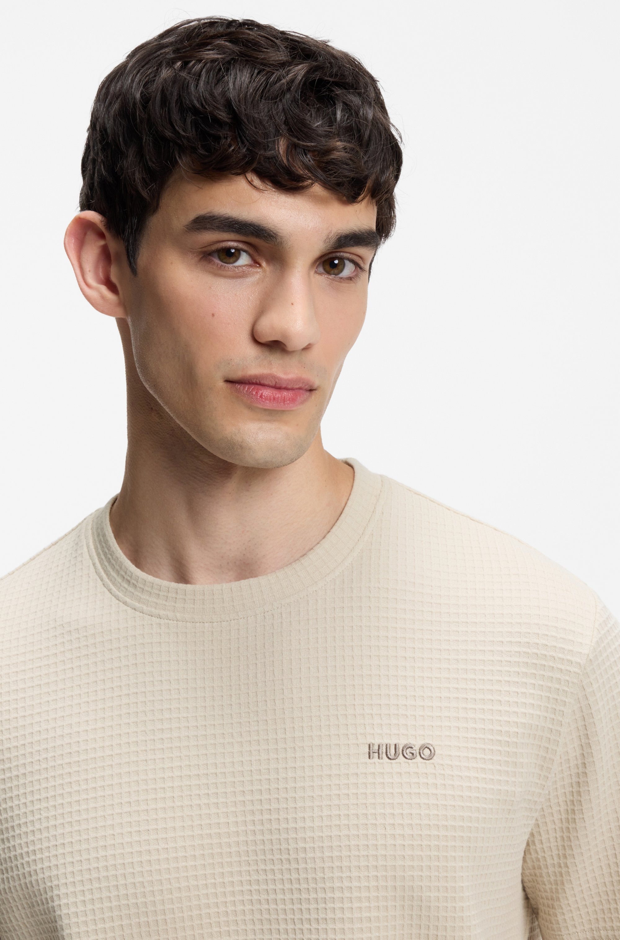 HUGO Underwear T-Shirt ",Austin T-Shirt" Waffelstruktur und Logo-Stickerei günstig online kaufen