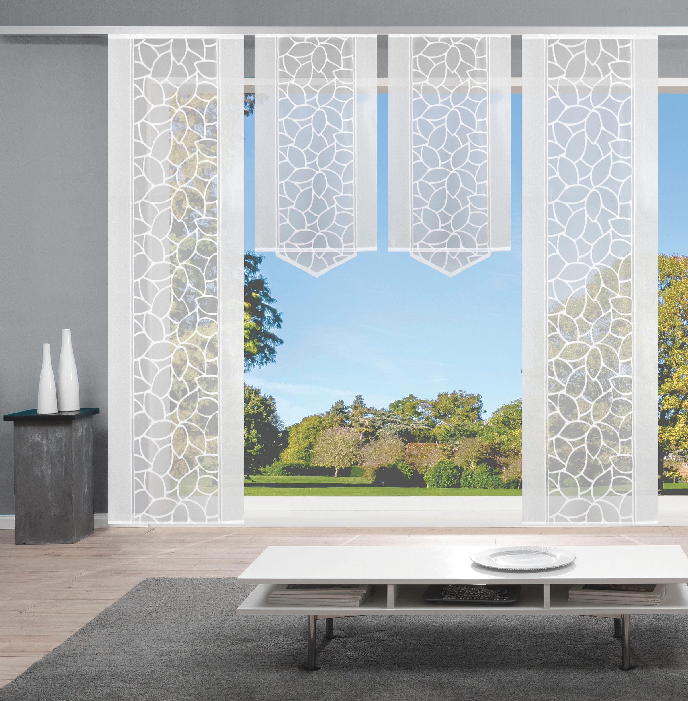 HOME WOHNIDEEN Schiebegardine "JENNA" Klettband 4 Stk. tlg. Schiebevorhang günstig online kaufen