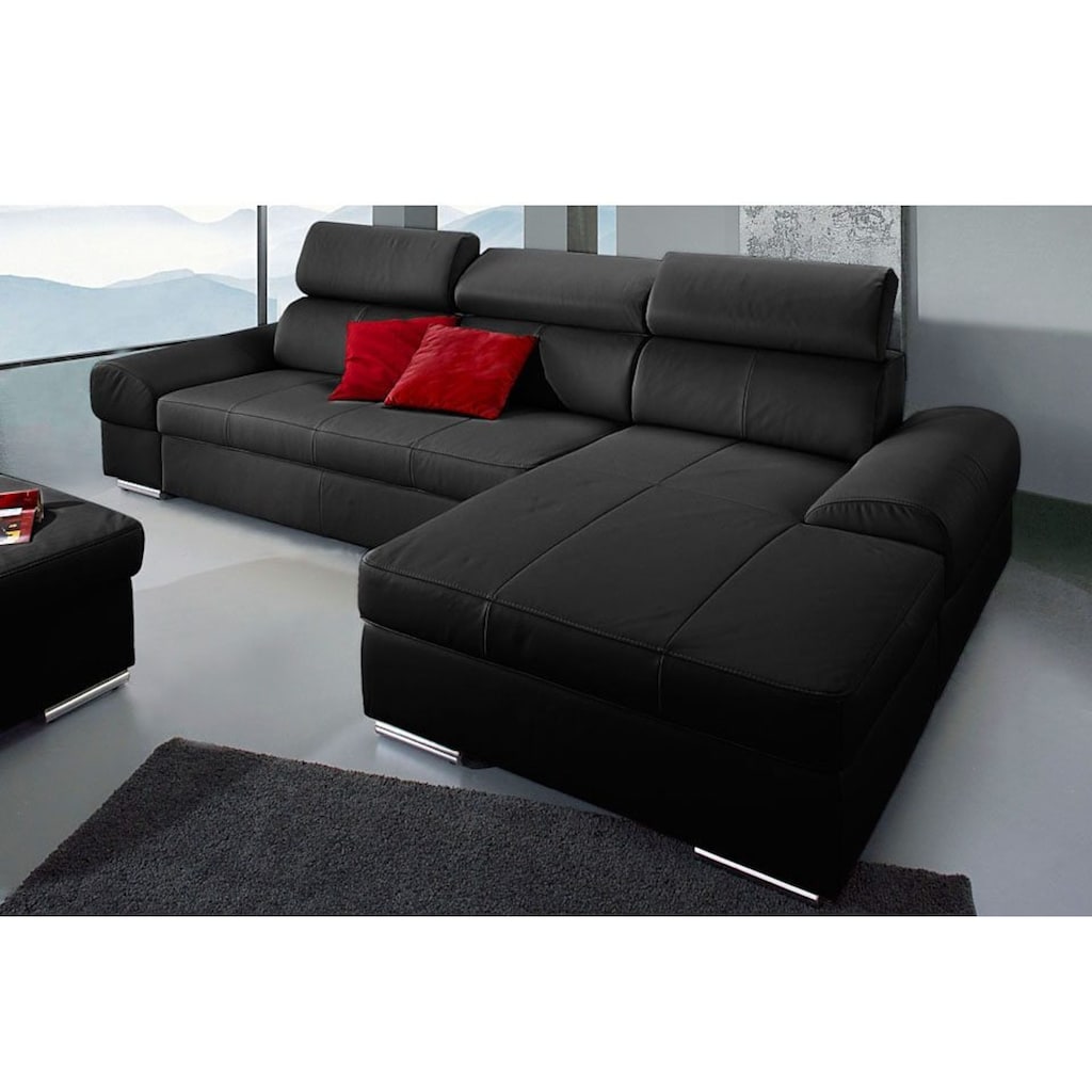 sit&more Ecksofa Broadway, mit verstellbaren Kopfteilen, wahlweise mit Bettfunktion