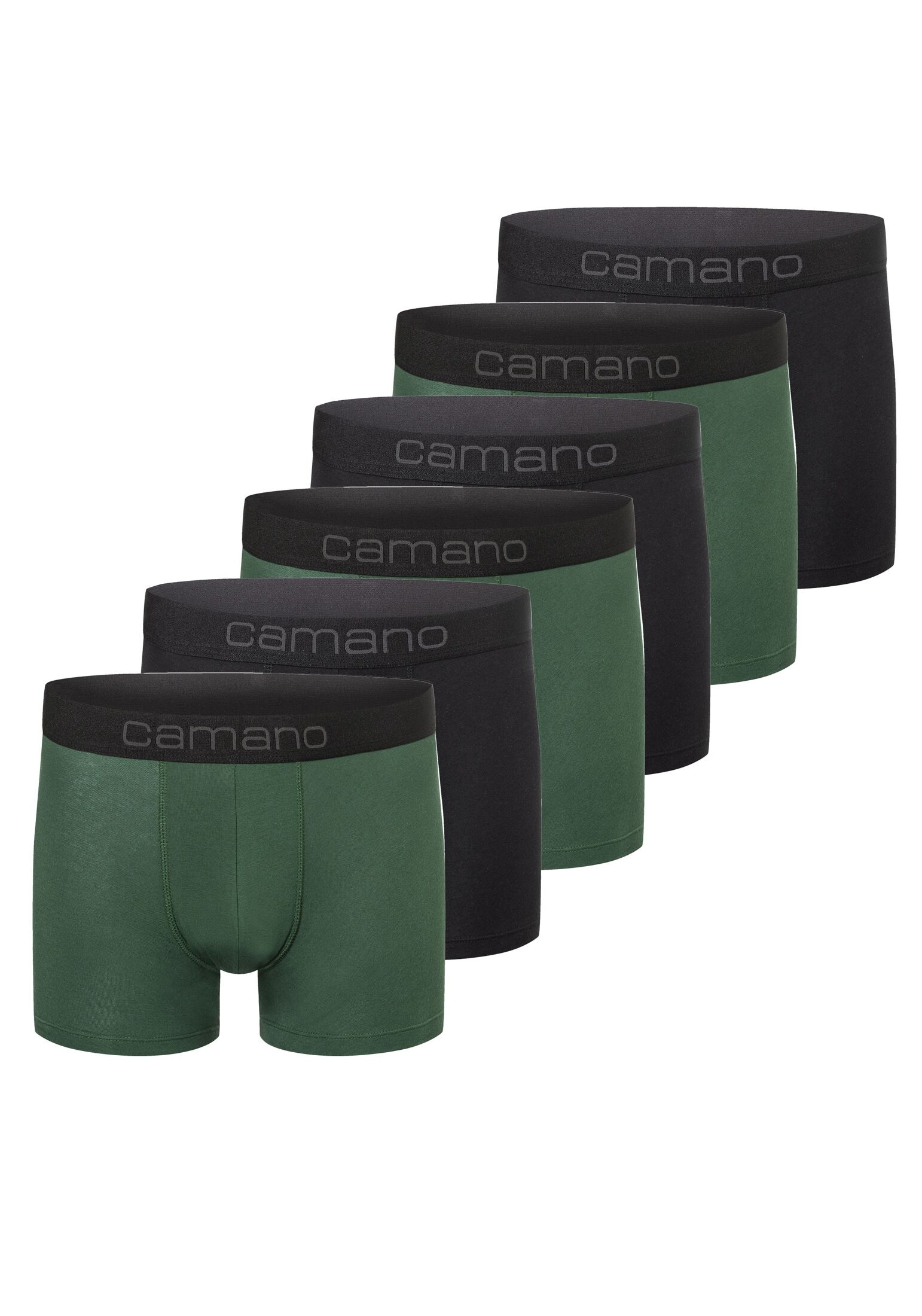 Camano Boxershorts "Boxershorts Unterhosen Herren elastischer Gummibund ohne"