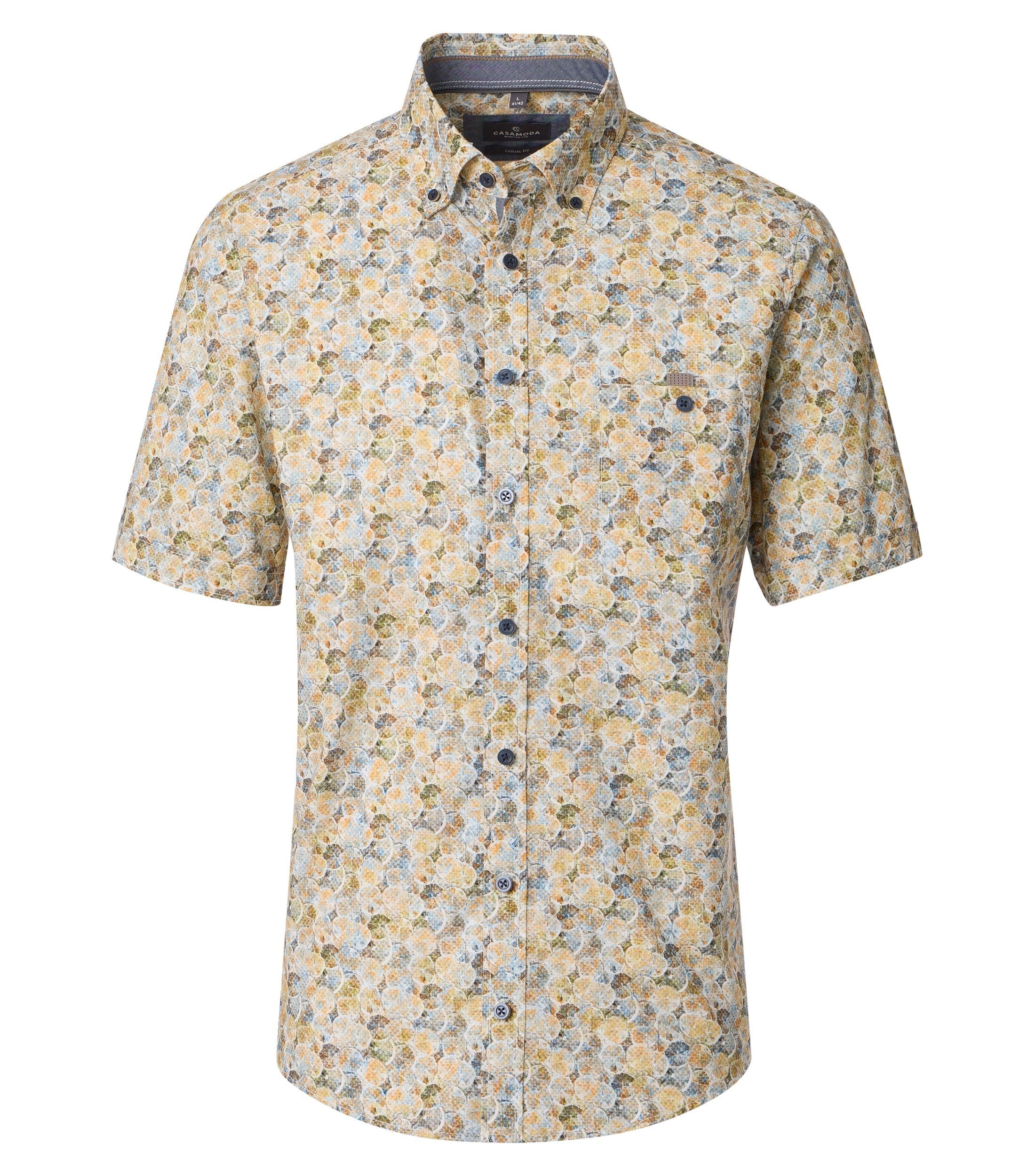 CASAMODA Casual Short Sleeve Shirt Print Yellow XXL 7