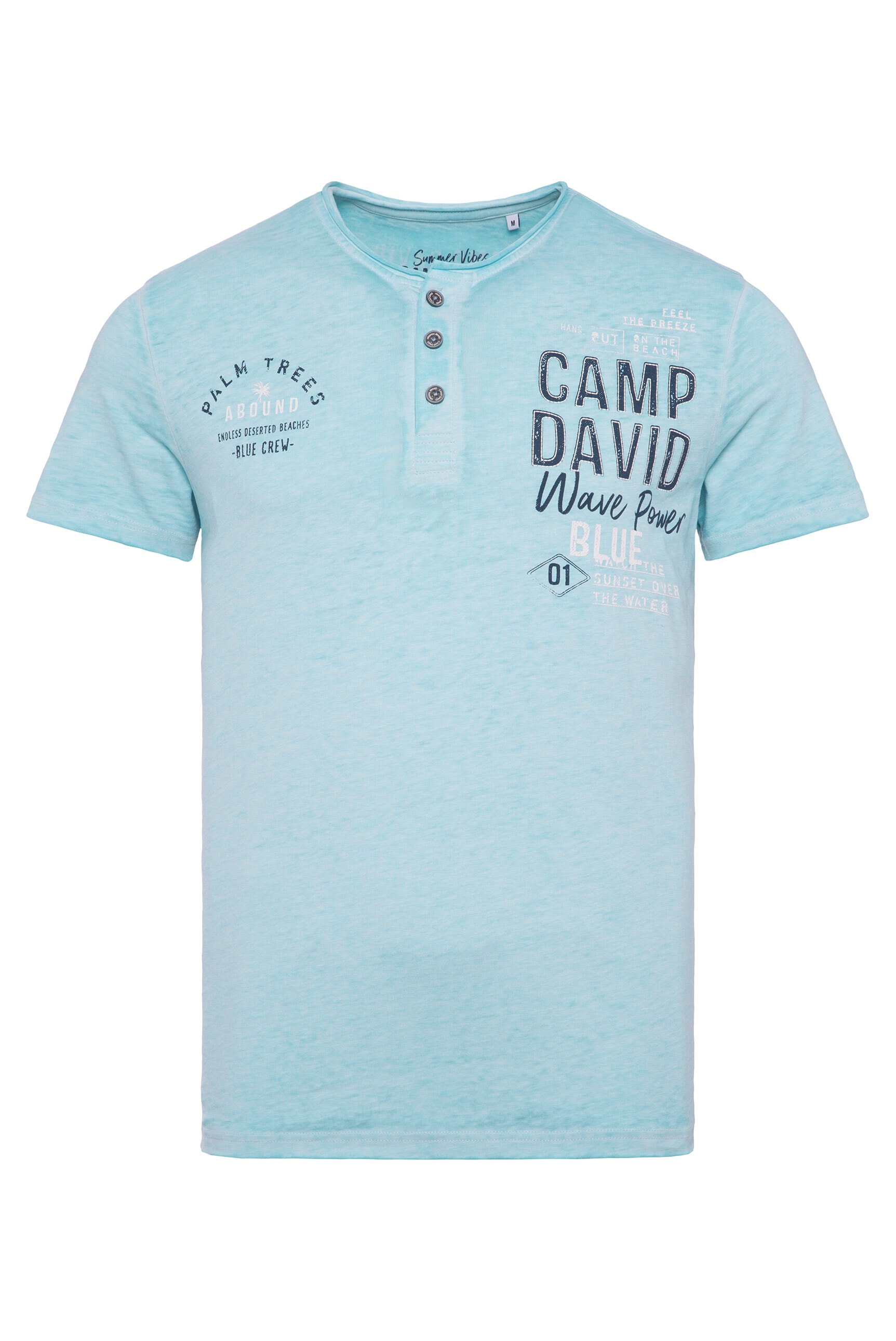 CAMP DAVID Henleyshirt, mit Rollsaum am Ausschnitt