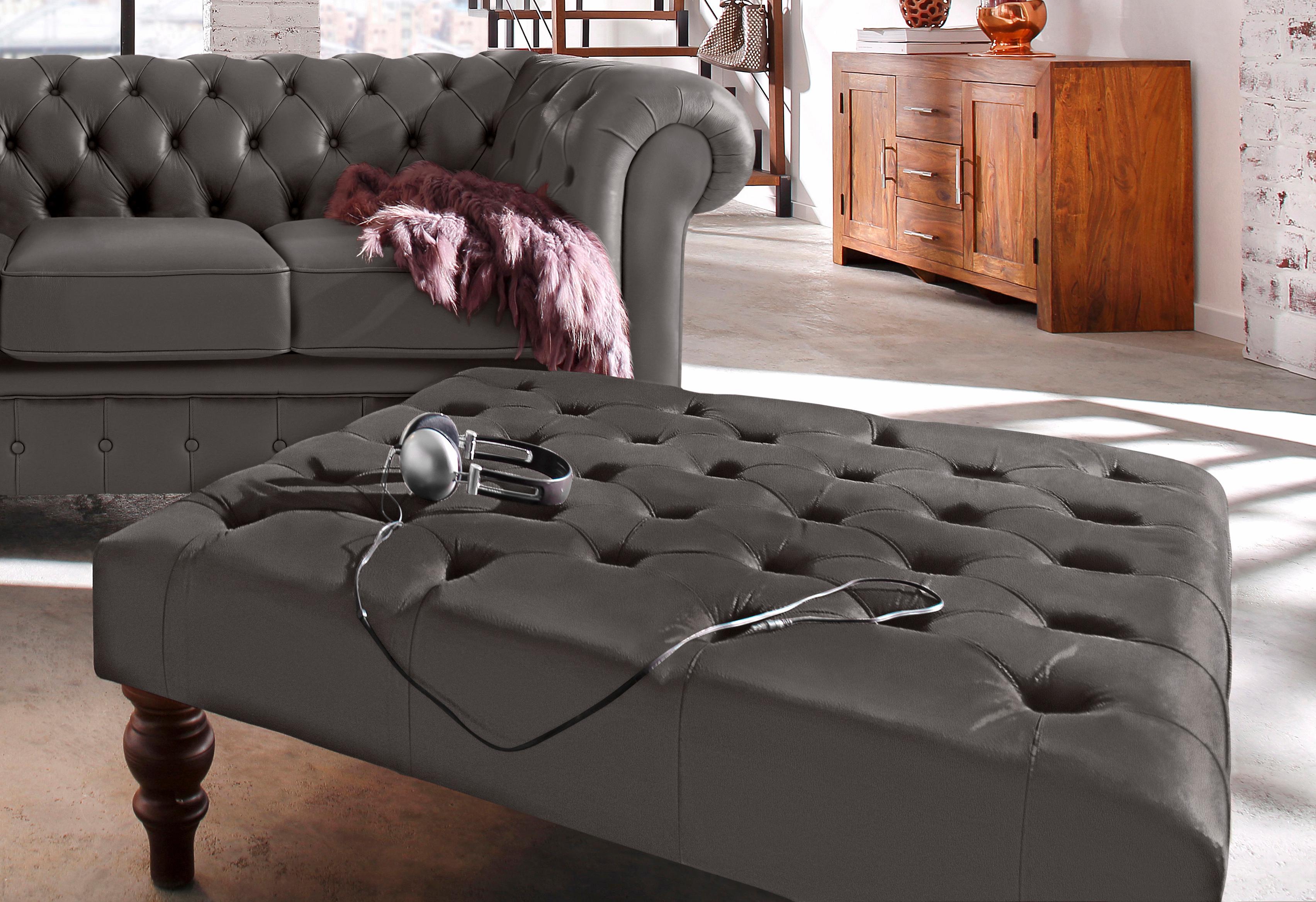 Thumbnail - Home affaire Polsterhocker "Chesterfield", mit Knopfheftung, auch in Leder