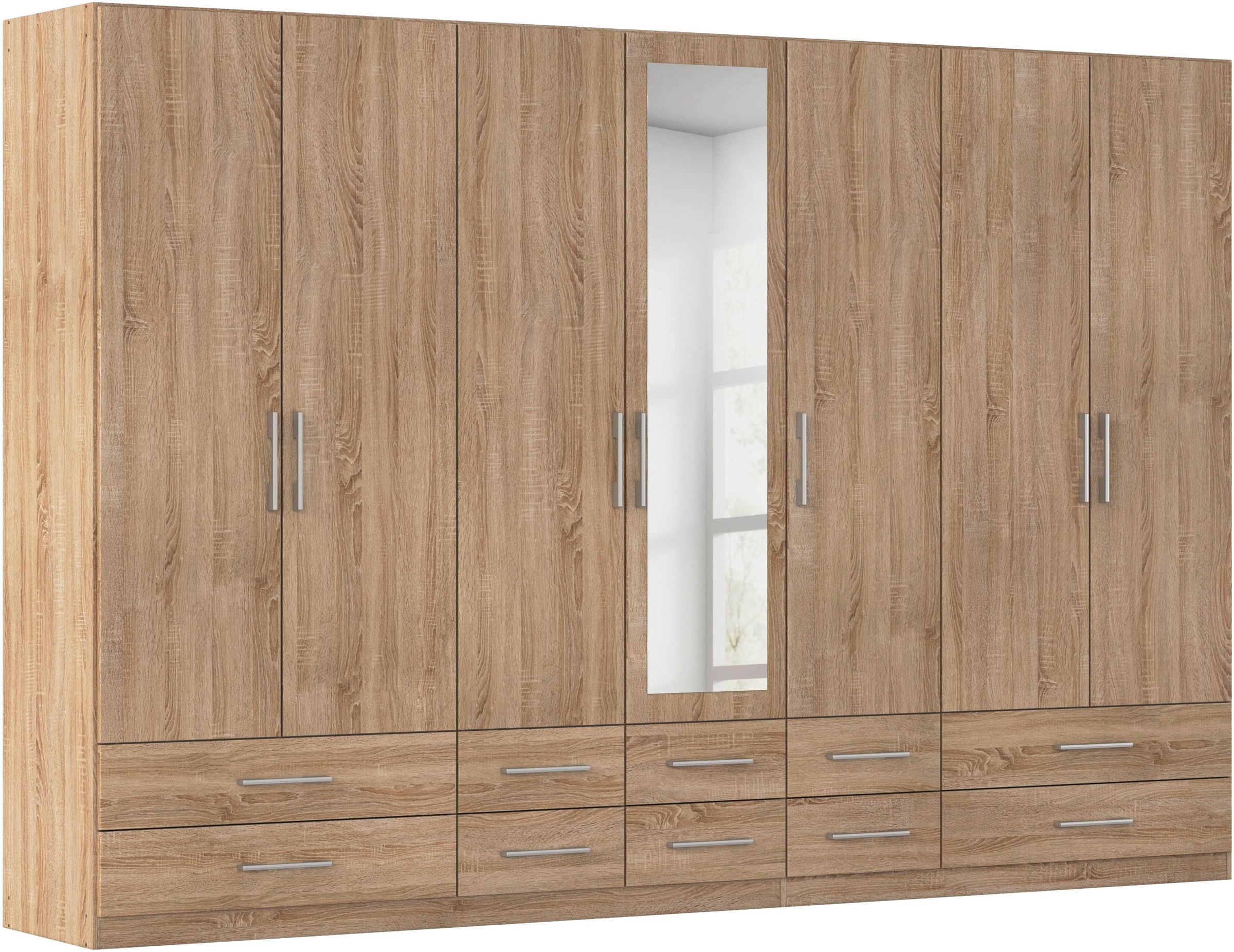 rauch Kleiderschrank "Schrank Garderobenschrank Mehrzweckschrank Schlafzimmer HERSBRUCK" 3 verschiedene Ausstattungen BASIC/CLASSIC/PREMIUM (inkl. SOFT-CLOSE), mit großzügigen Schubladen sowie Spiegeltüren MADE IN GERMANY