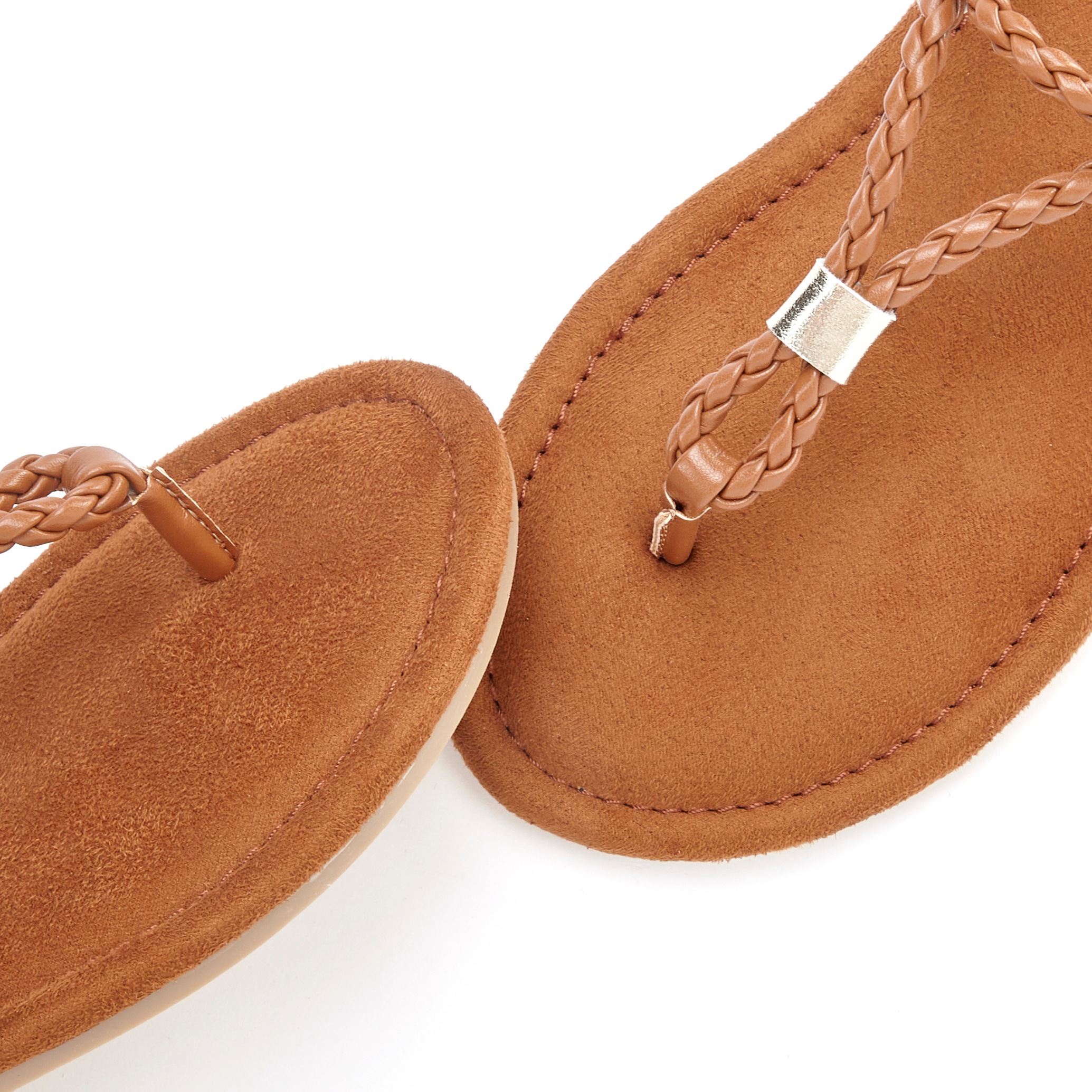 Sandale VIVANCE "Sommerschuh", Damen, Gr. 40, braun (camelfarben), Obermaterial: 100% Lederimitat. Decksohle: 100% Textilmaterial. Futter: 100% Lederimitat. Laufsohle: 100% Synthetik, unifarben, Schuhe Sandale, Zehentrenner, Sommerschuh, Sandalette mit ra 3