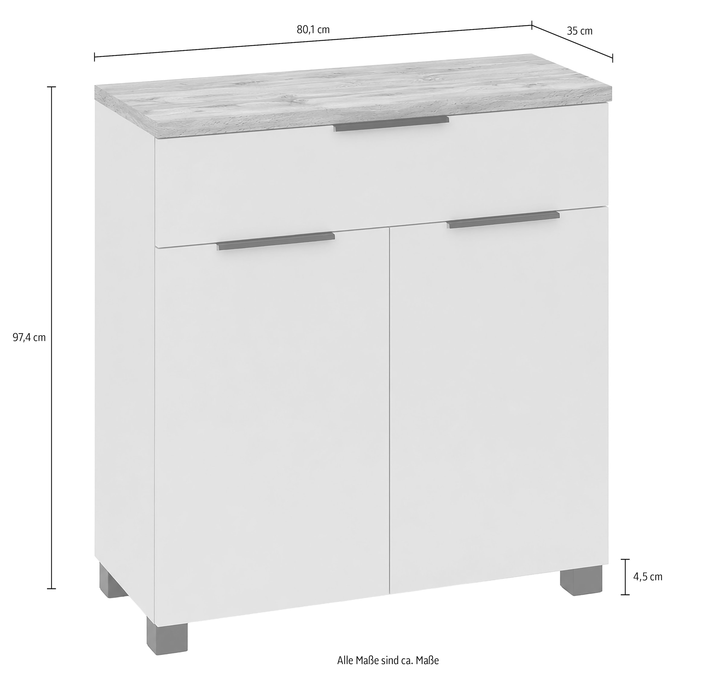 Schildmeyer »Saga, mit fühlbarer Holzstruktur, Breite 80 cm, Made in Germany« 1 Stk. tlg. Eiche Landhaus Dekor mit fühlbarer Struktur, Made in Germany