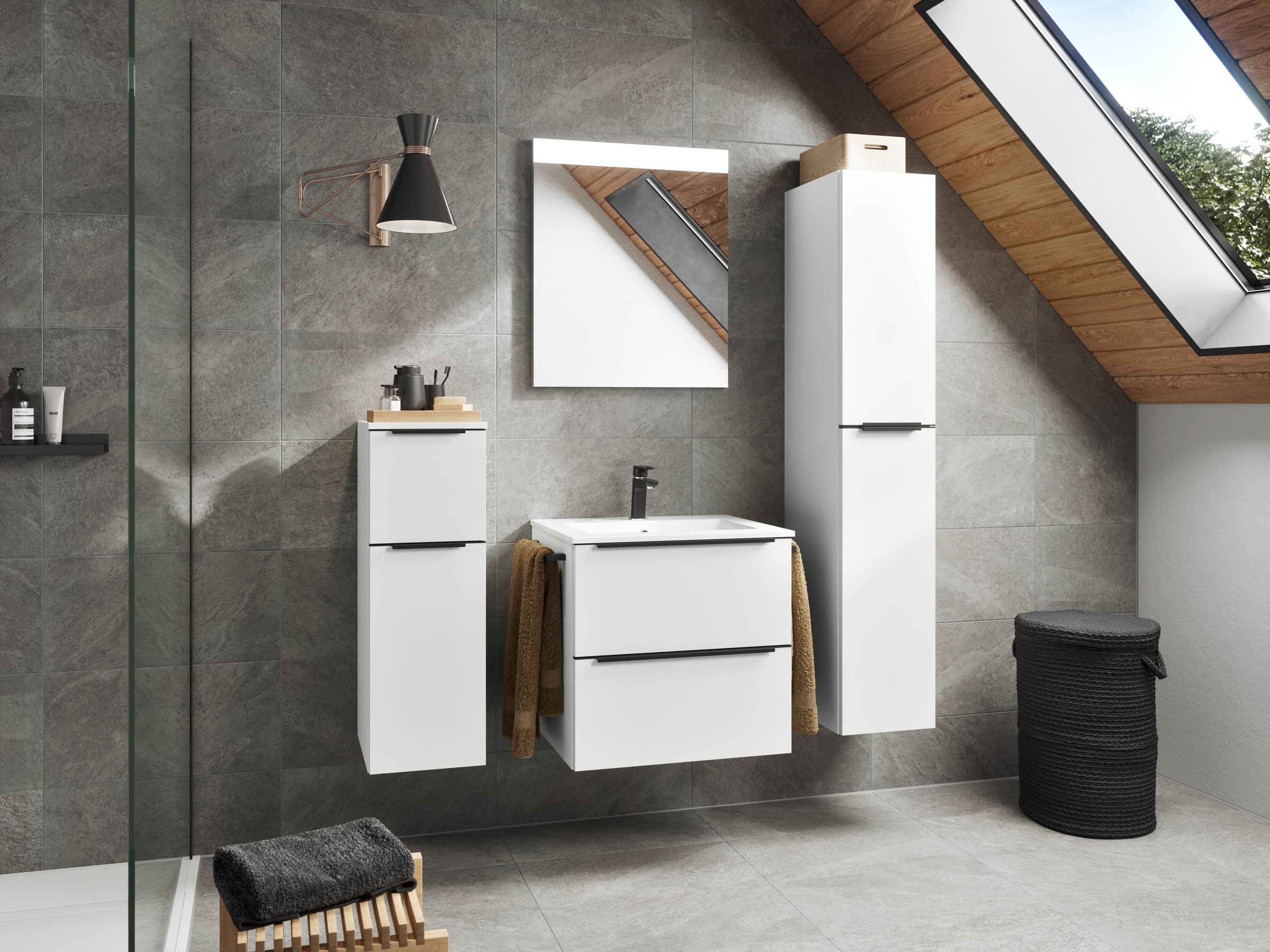 nobilia® Badmöbel-Set »Levere« vormontiert, mit Soft-Close, 2 Stk. tlg.