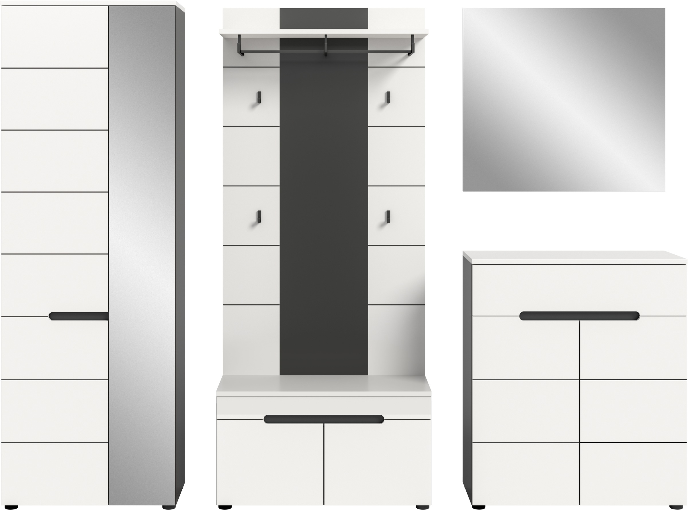 Thumbnail - INOSIGN Garderoben-Set "REHAT, TOPSELLER, 5-teilig, Breite 255cm, individuell erweiterbar" Set, bestehend aus: Garderobe...