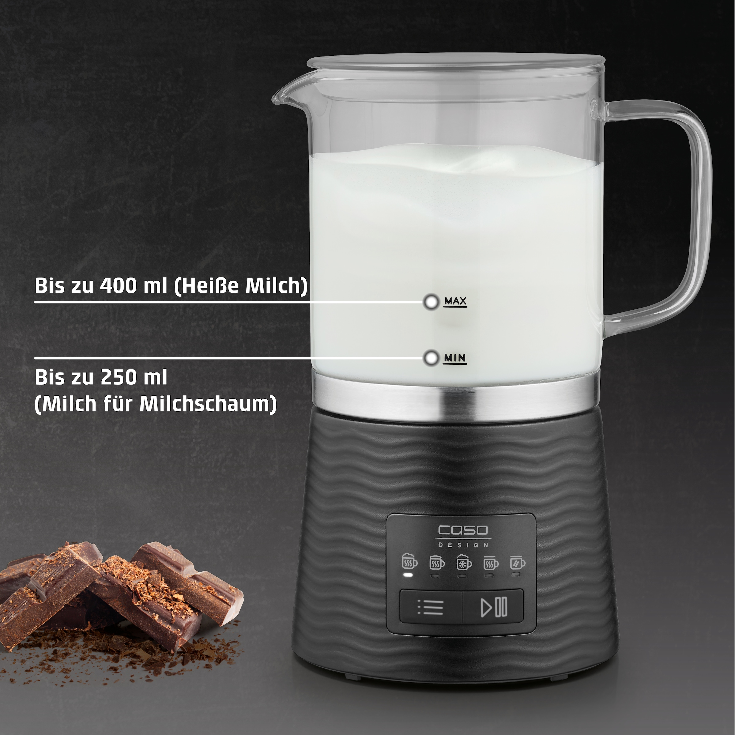 Caso Milchaufschäumer »1661 CappuLatte« 600 W Vielfältiger Milchgenuss dank 5 Funktionen