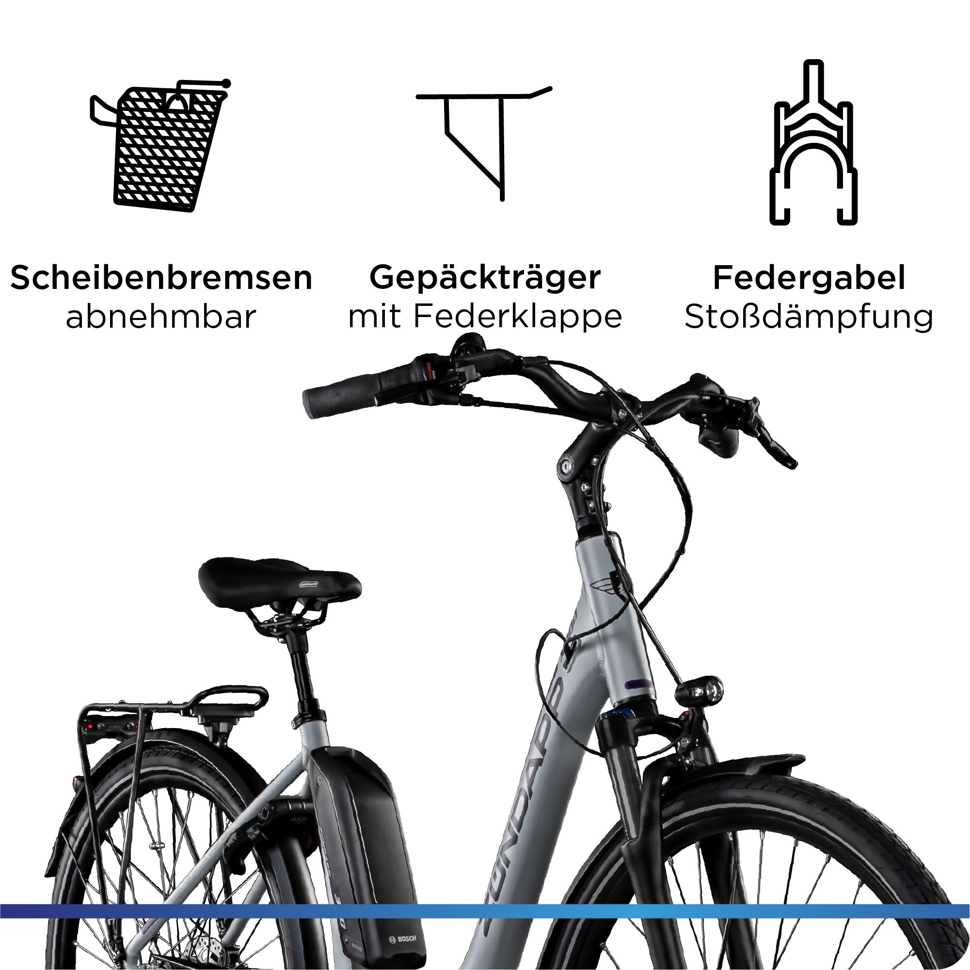 Zündapp E-Bike »X300«, 7 Gang, Shimano, Nexus, Mittelmotor 250 W, Pedelec, Elektrofahrrad für Damen u. Herren