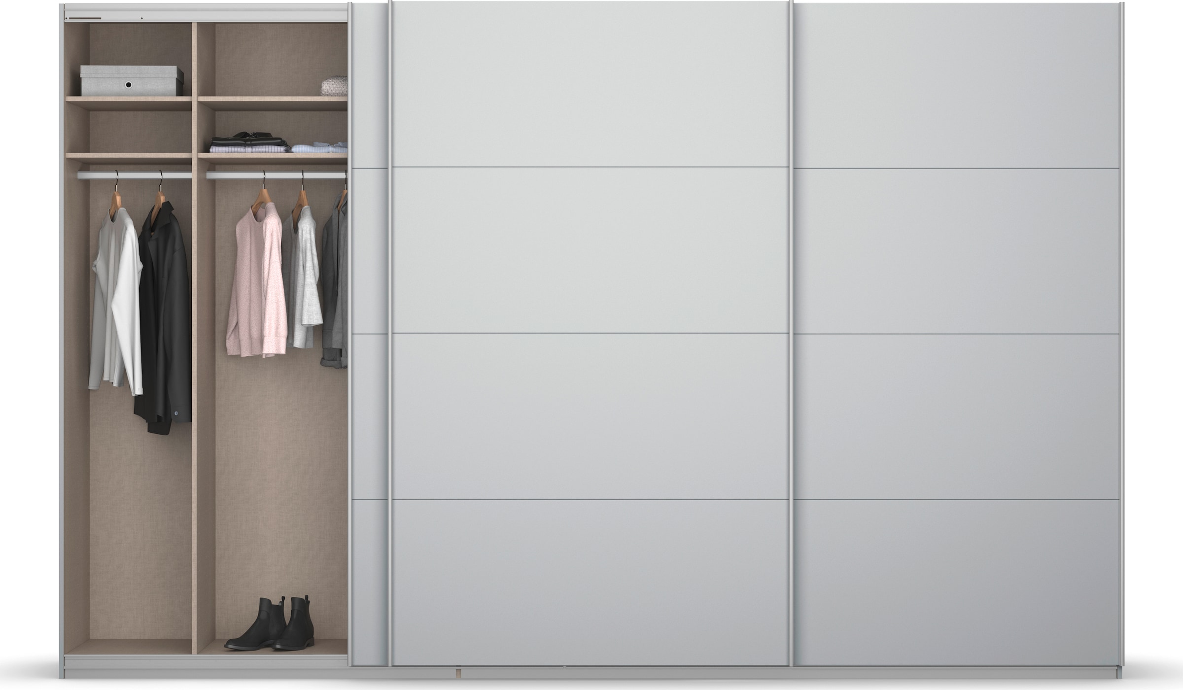 rauch Schwebetürenschrank »Koluna«, Glasfront, inkl. 2 Innenschubladen sowie extra Böden