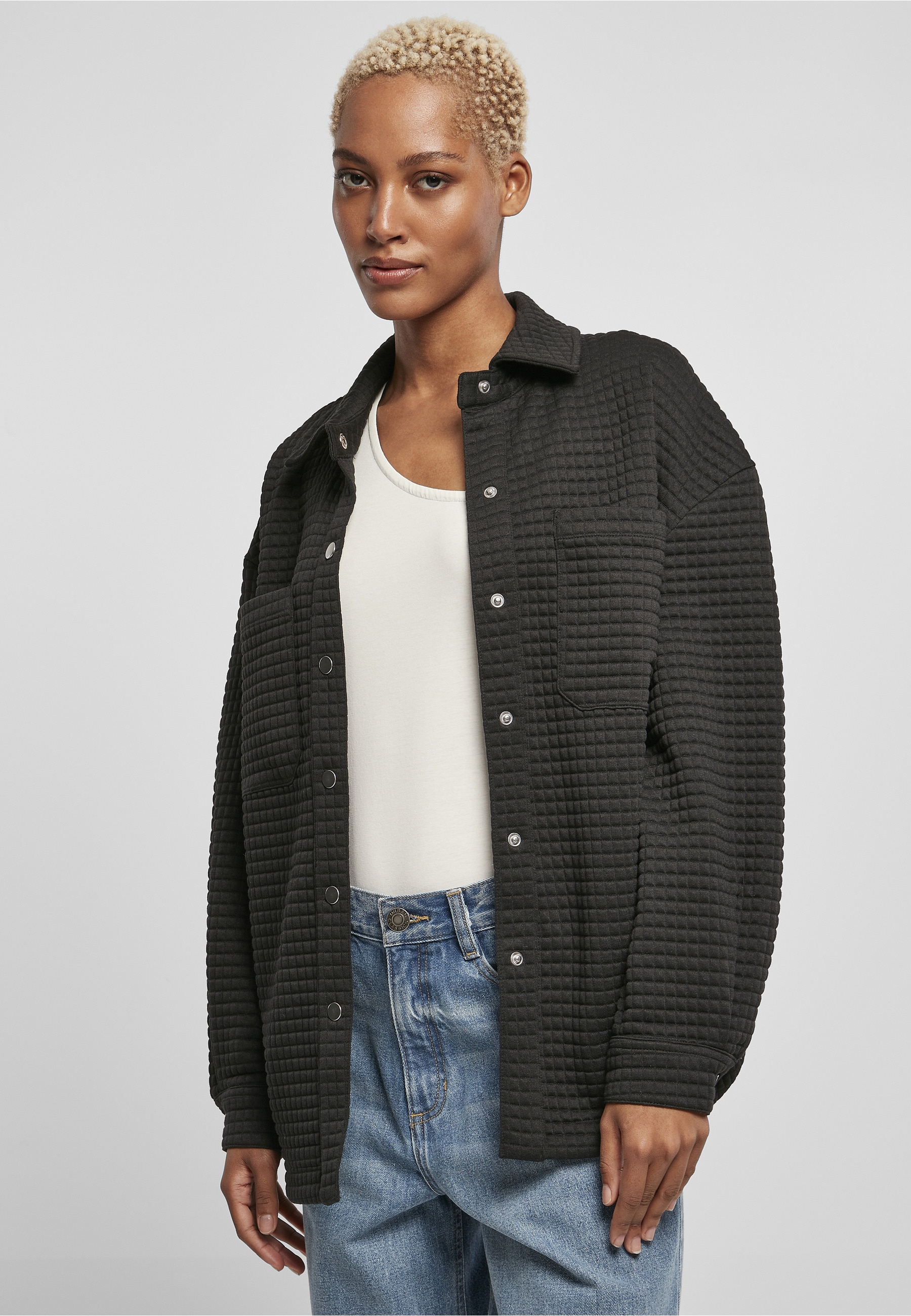 URBAN CLASSICS Shirtjacke »Urban Classics Damen Ladies Quilted Sweat Overshirt« 1 Stk.