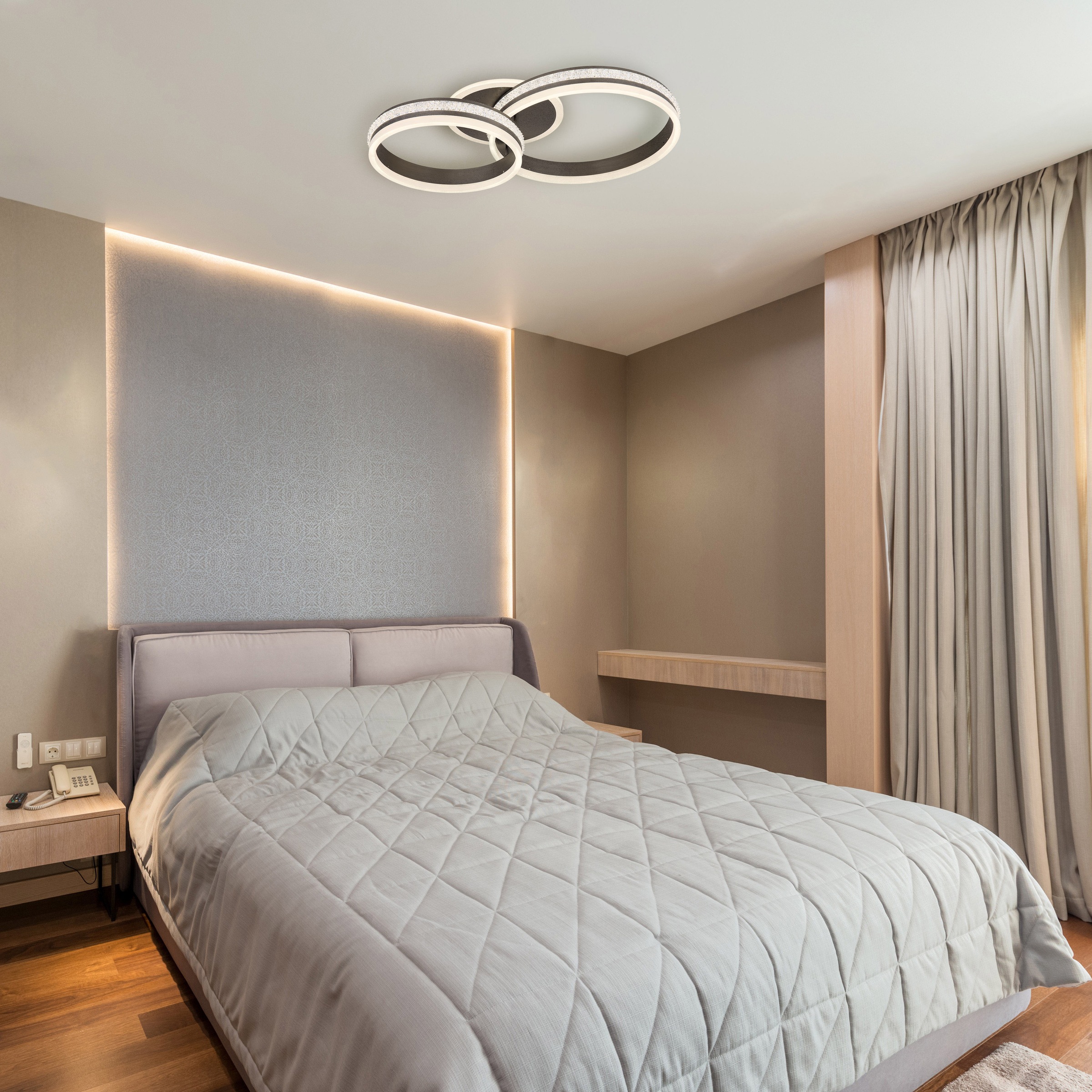 GLOBO LIGHTING LED Deckenleuchte »GROUNI«, Leuchtmittel LED-Modul | LED fest integriert, Deckenlampe/Wohnzimmer/Schlafzimmer/modern