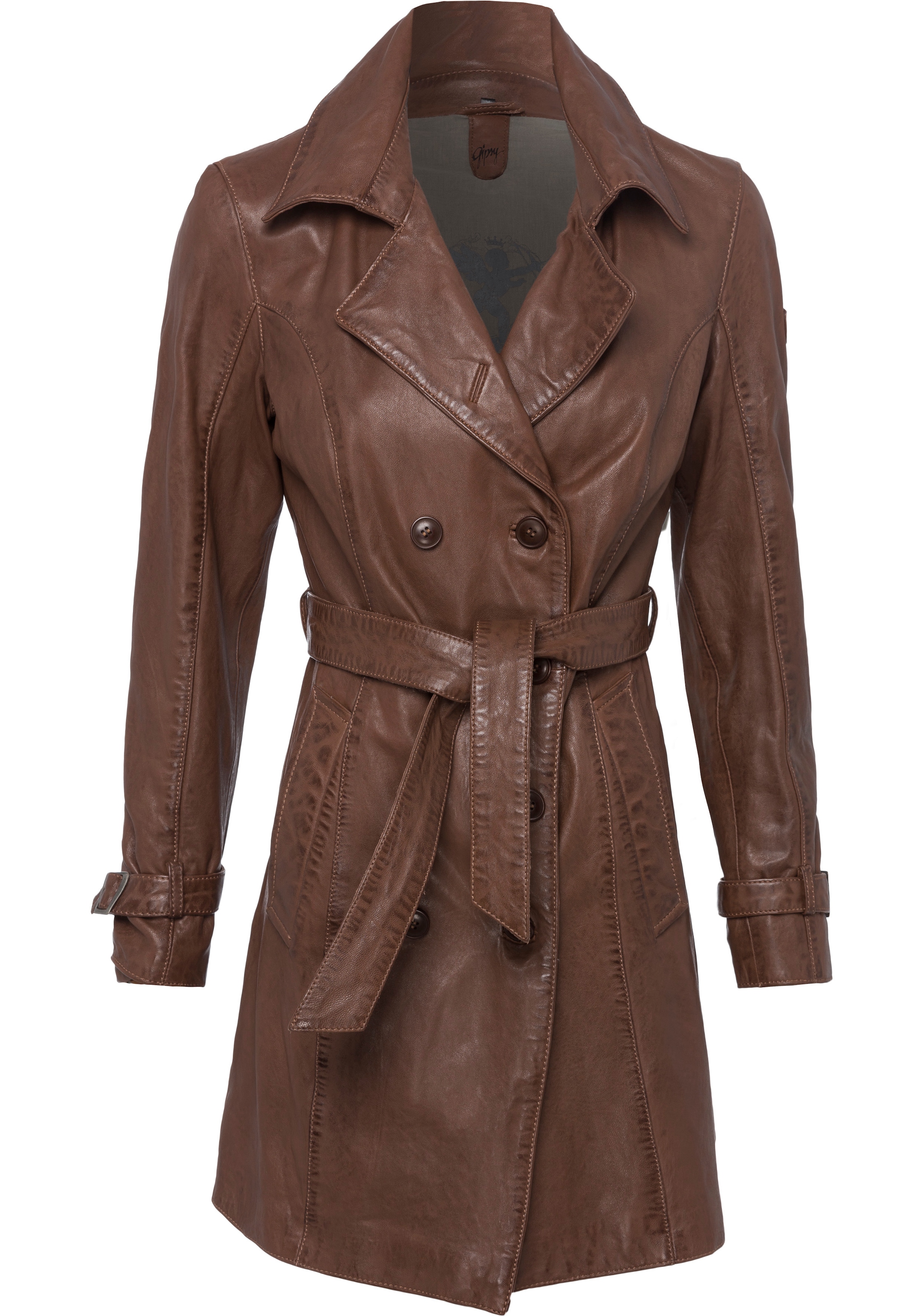 Mauritius Ledermantel "Taresa", (2 tlg., mit Bindegürtel), Leder-Trenchcoat günstig online kaufen