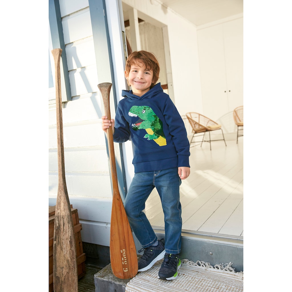 KIDSWORLD Kapuzensweatshirt »mit tollem Dino aus Wendepailletten«