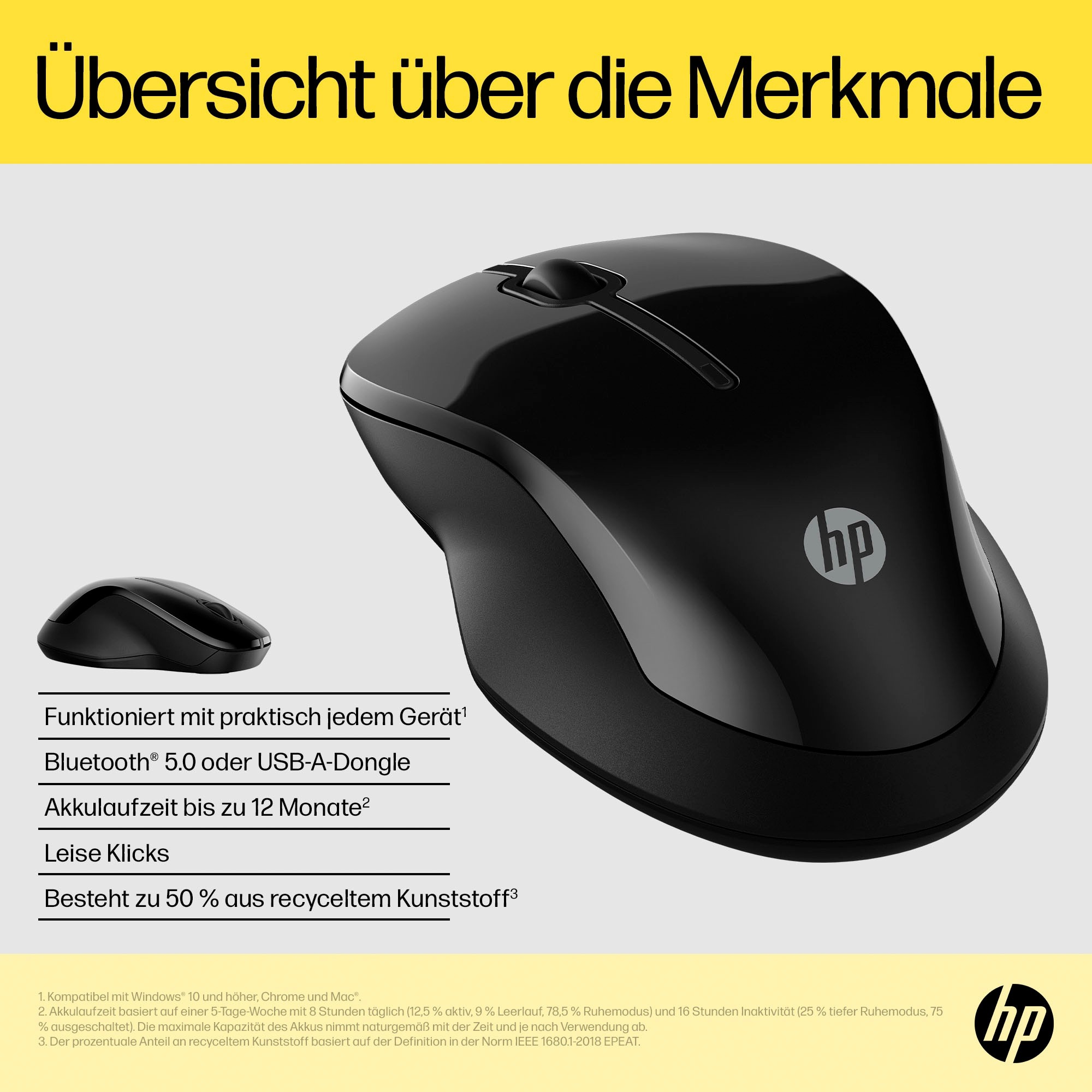 HP Maus »250 Dual Mode«, Bluetooth-kabellos