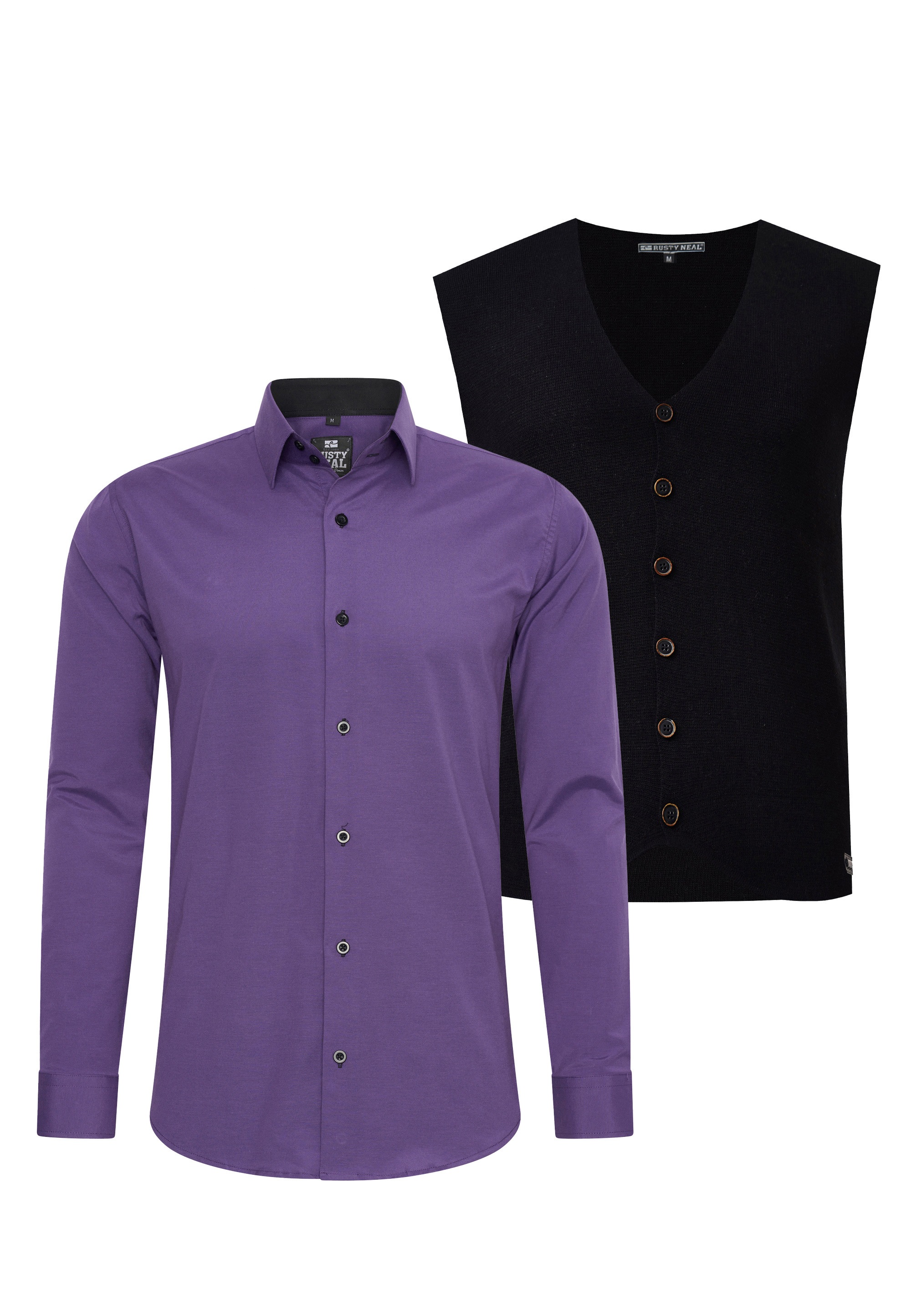 Rusty Neal Langarmhemd mit Weste