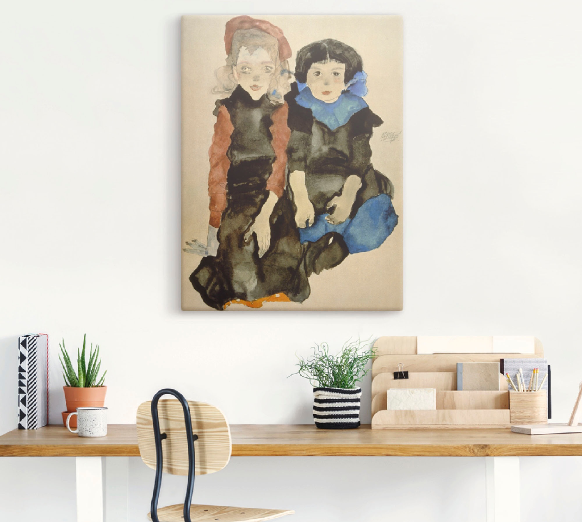 Artland Kunstdruck »Zwei kleine Mädchen. 1911«, Kind, (1 St.), als Alubild, Leinwandbild, Wandaufkleber oder Poster in versch. Größen