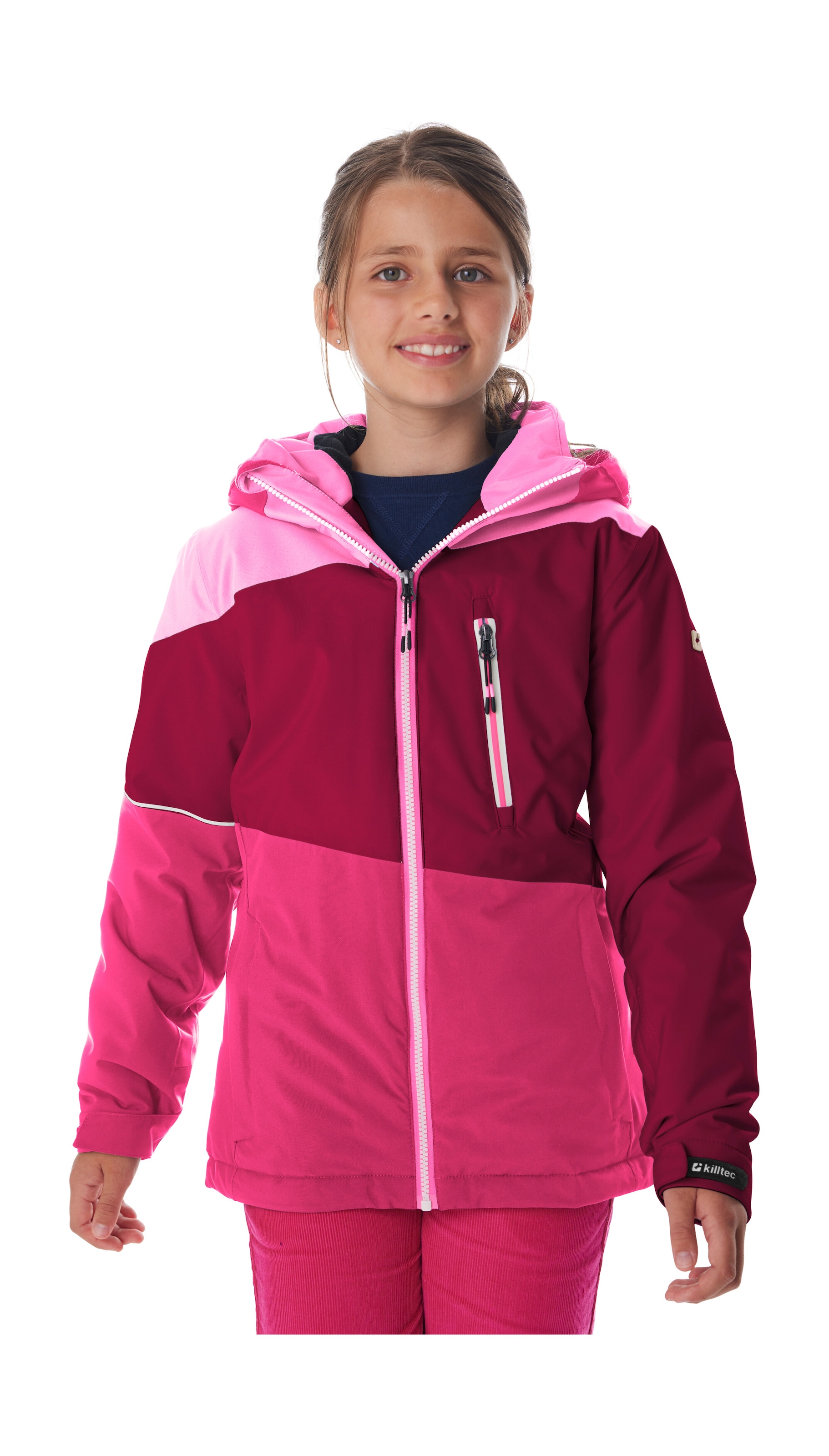 Killtec Skijacke "KSW 331 GRLS SKI JCKT" Atmungsaktive, wasserdichte Jacke mit Fleece-Innenseite, Skipasstasche